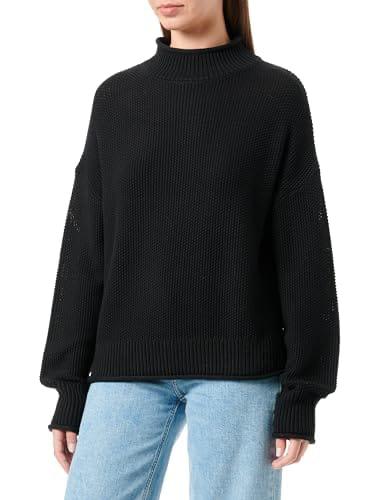 Malachi Women Black Turtle Neck Baggy Sweater