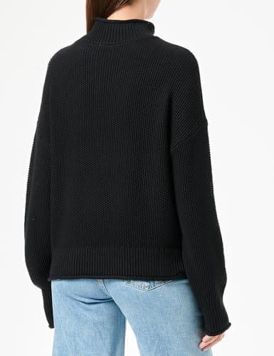 Malachi Women Black Turtle Neck Baggy Sweater