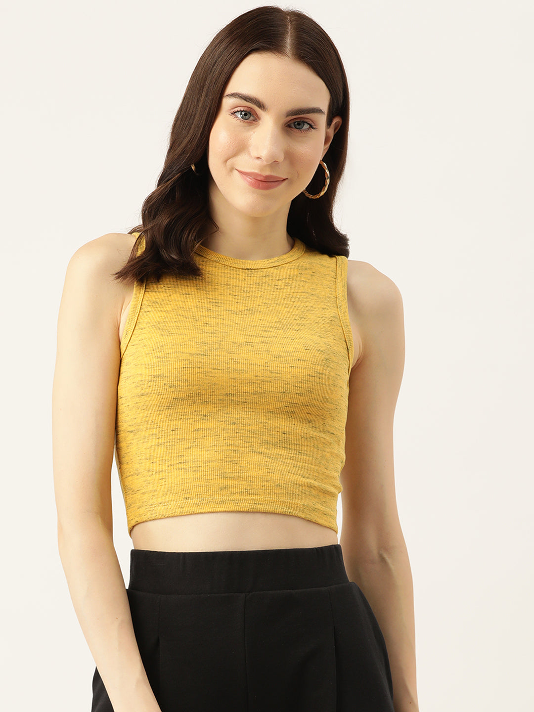 Womens Florescent Cotton Tank Top Fabric View
