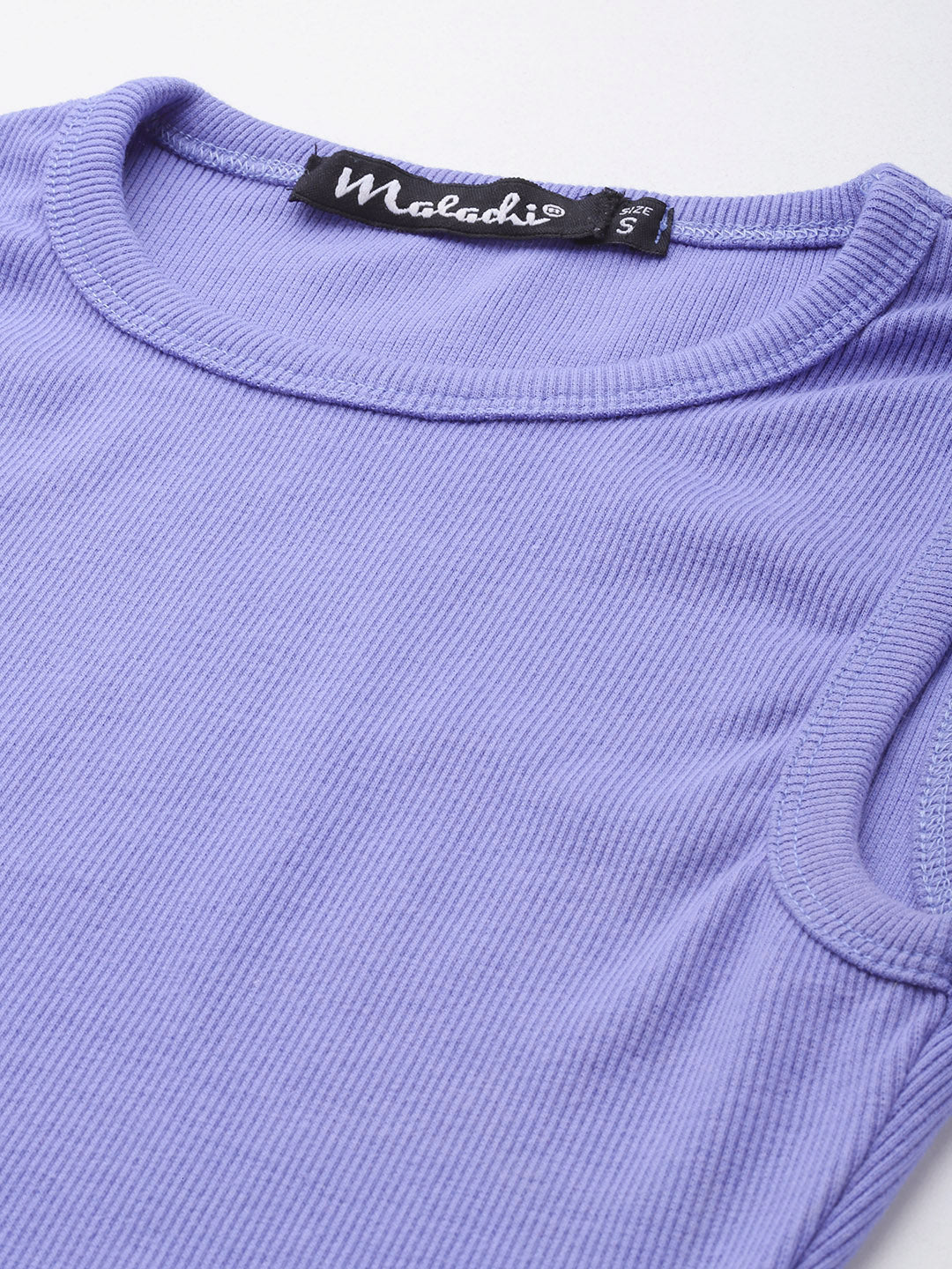 Womens Purple Cotton Tank Top Fabric View