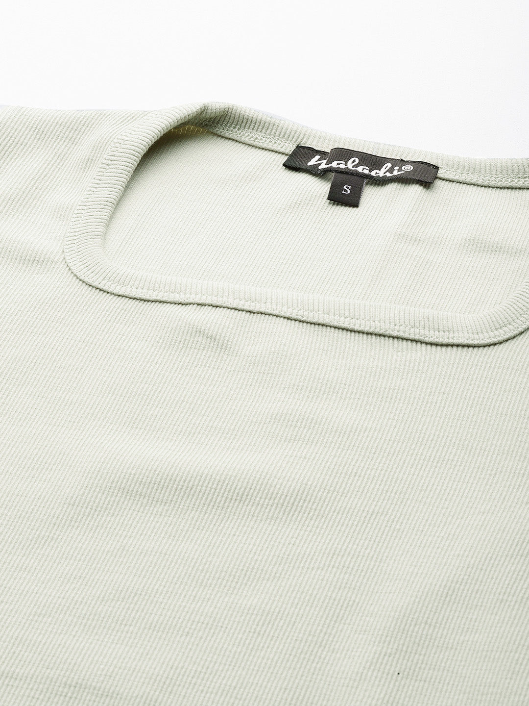 Womens Beige Square Neck Tank Top FAbric View