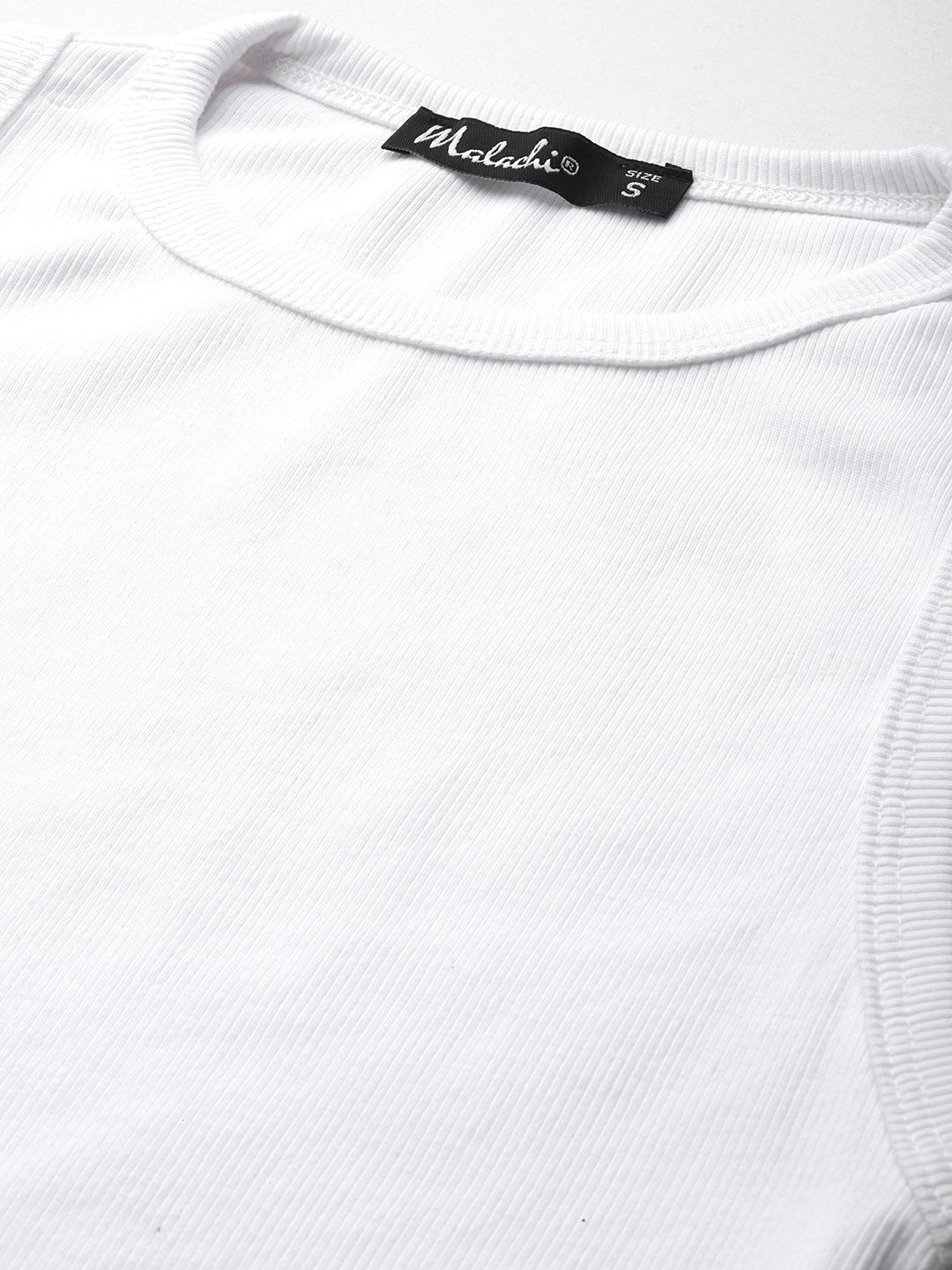 Womens White Cotton Tank Top Fabric View