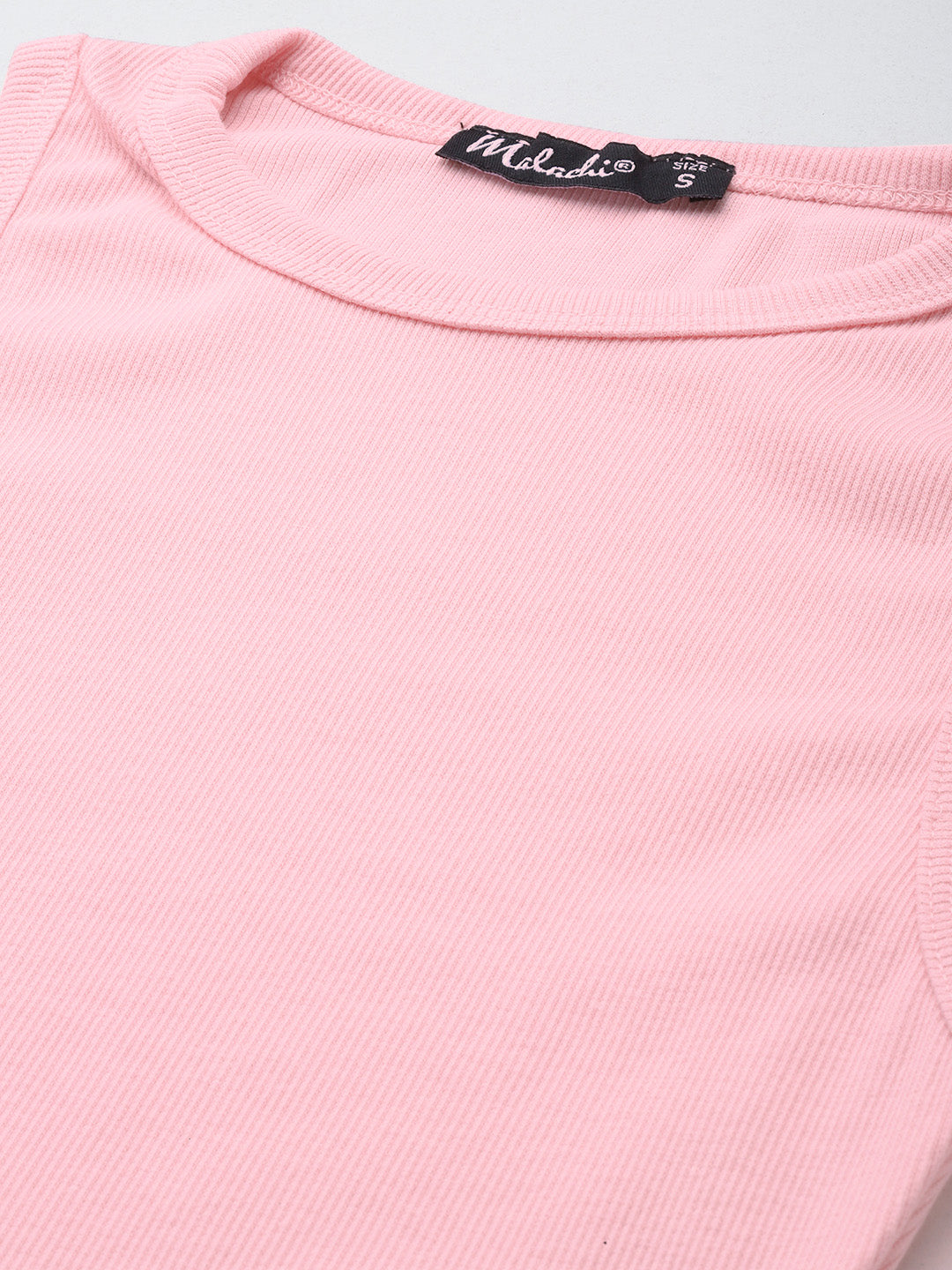 Womens Baby Pink Cotton Tank Top Fabric View