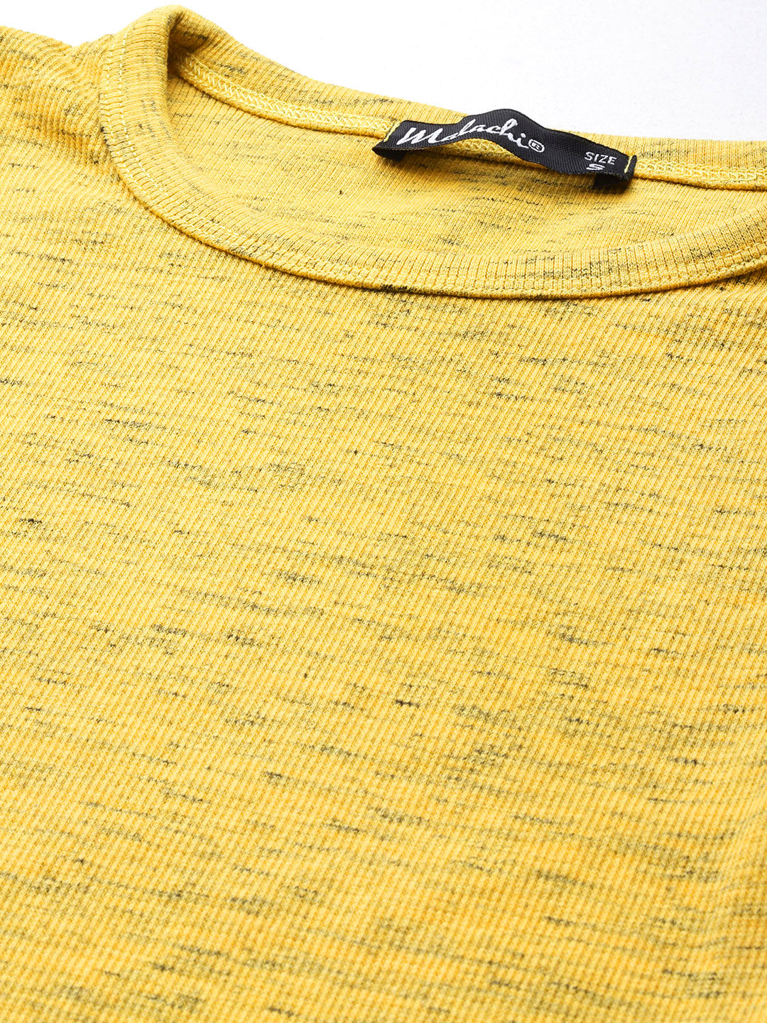 Womens Mustard Cotton Tank Top Fabric View