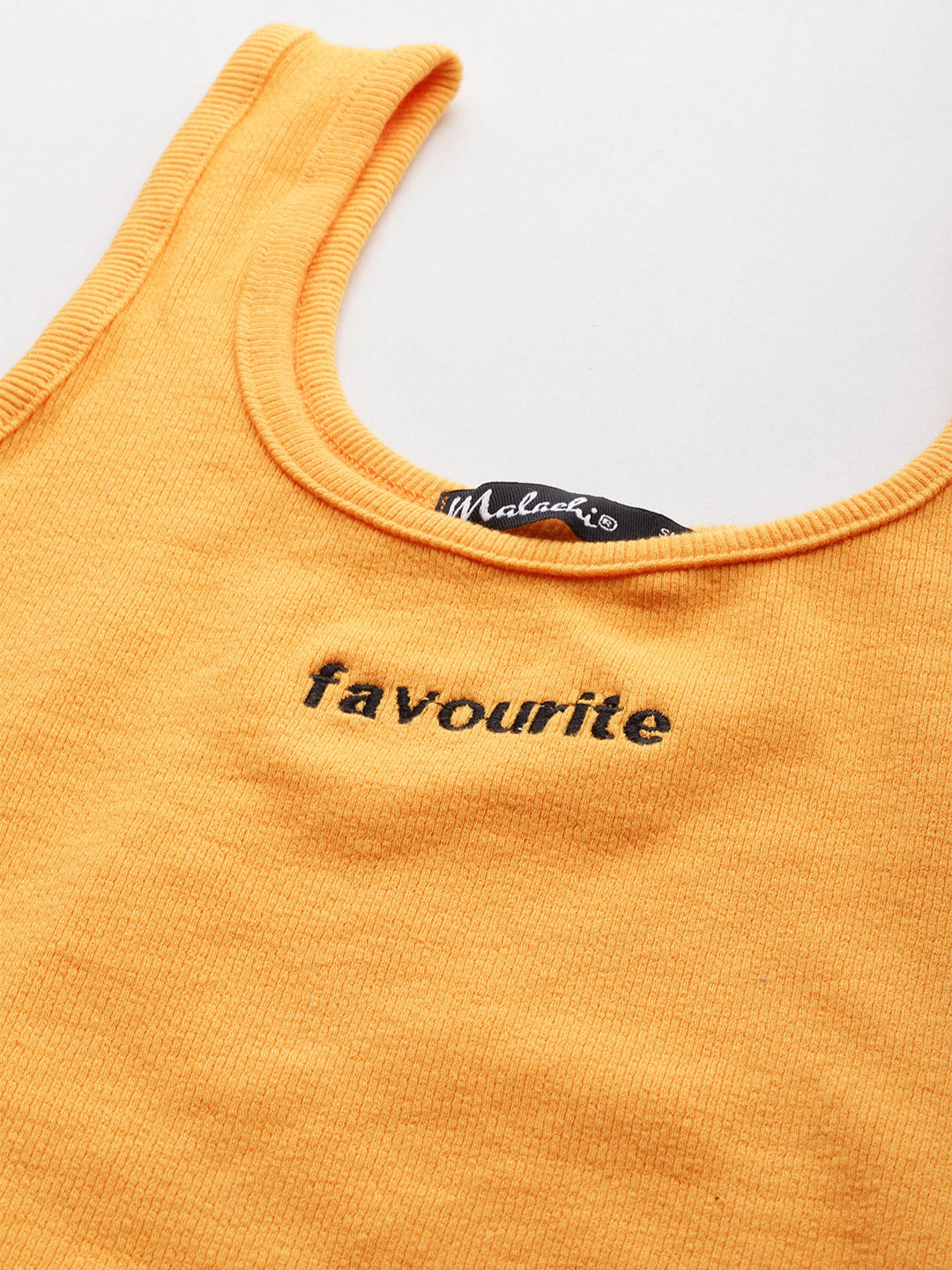 Womens Orange Favourite Cotton Tank Top Fabric View