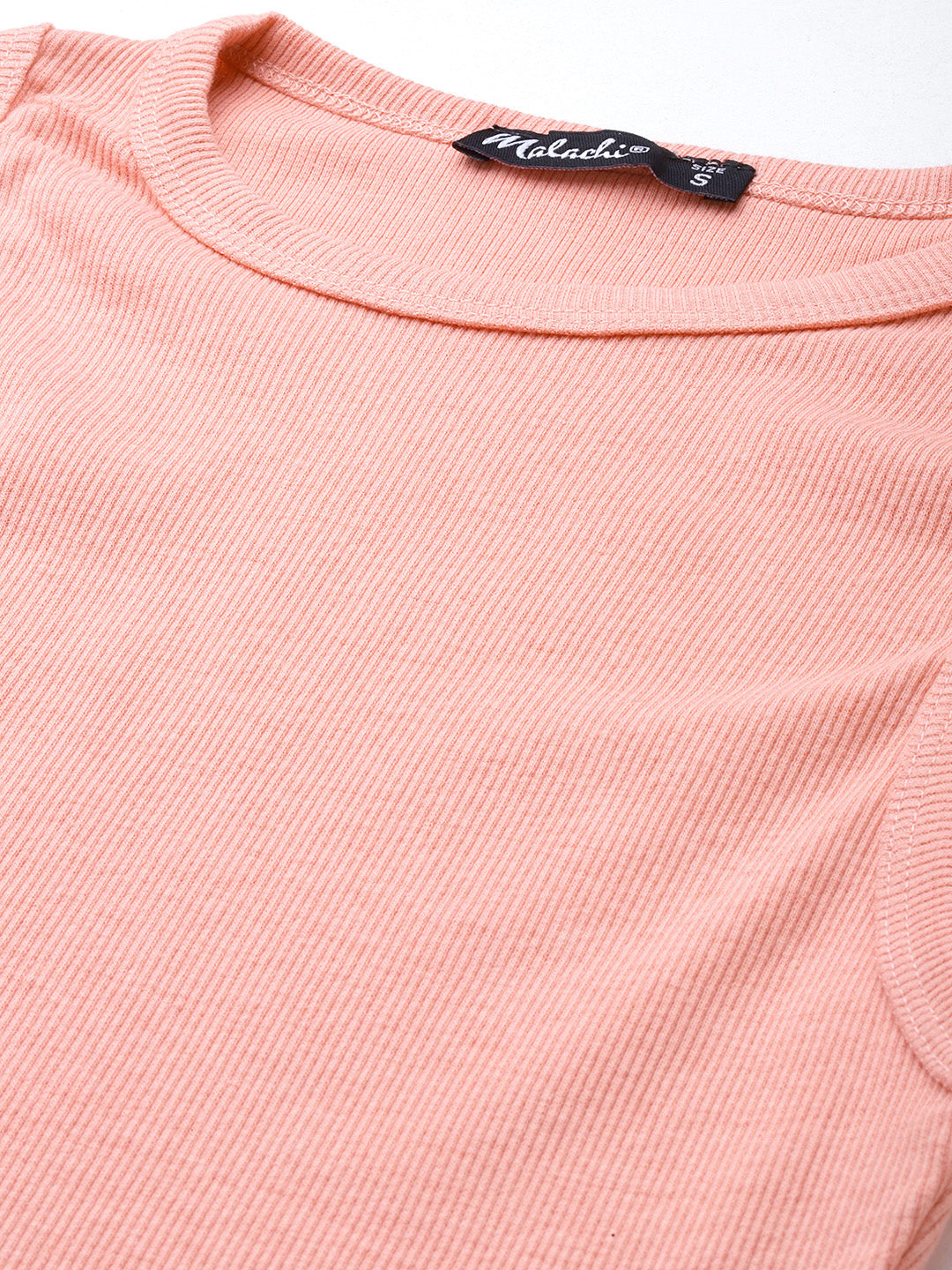 Womens Peach Cotton Tank Top Fabric View