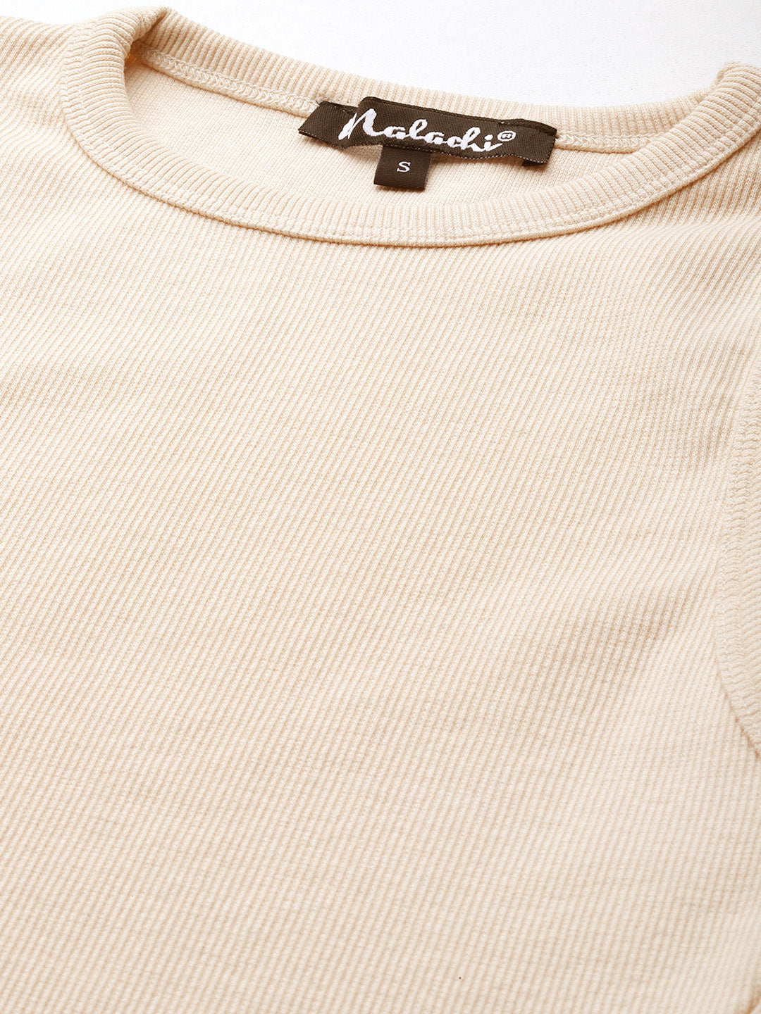 Womens Cream Cotton Tank Top Fabric View