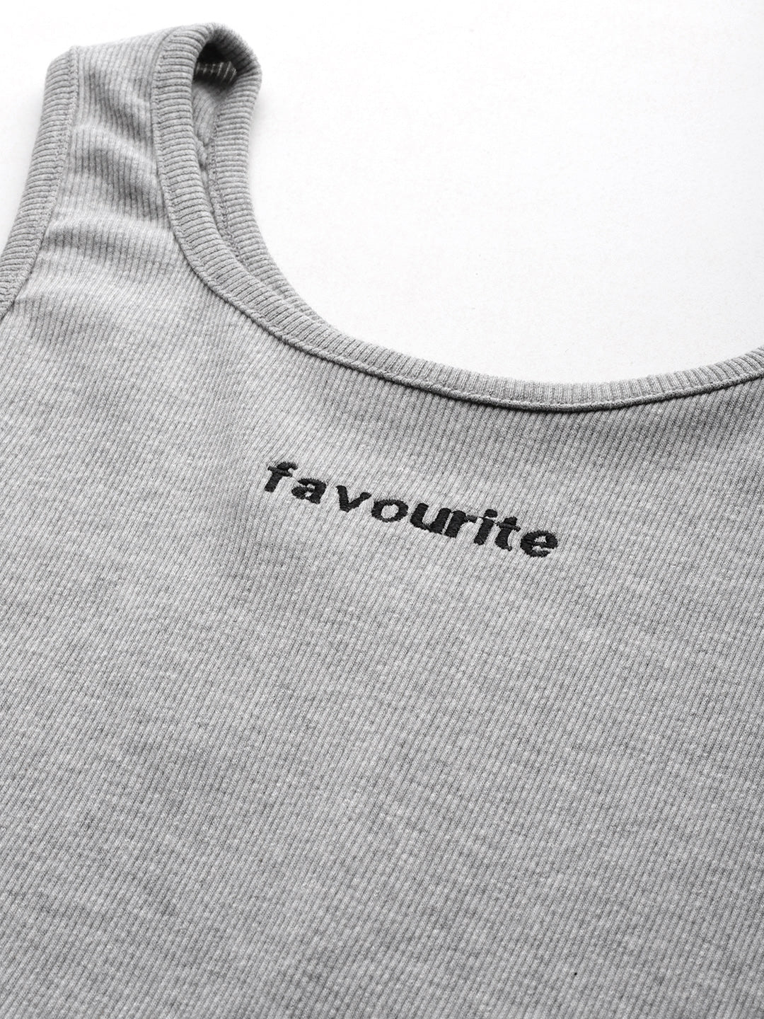 Womens Grey Favourite Cotton Tank Top Fabric View