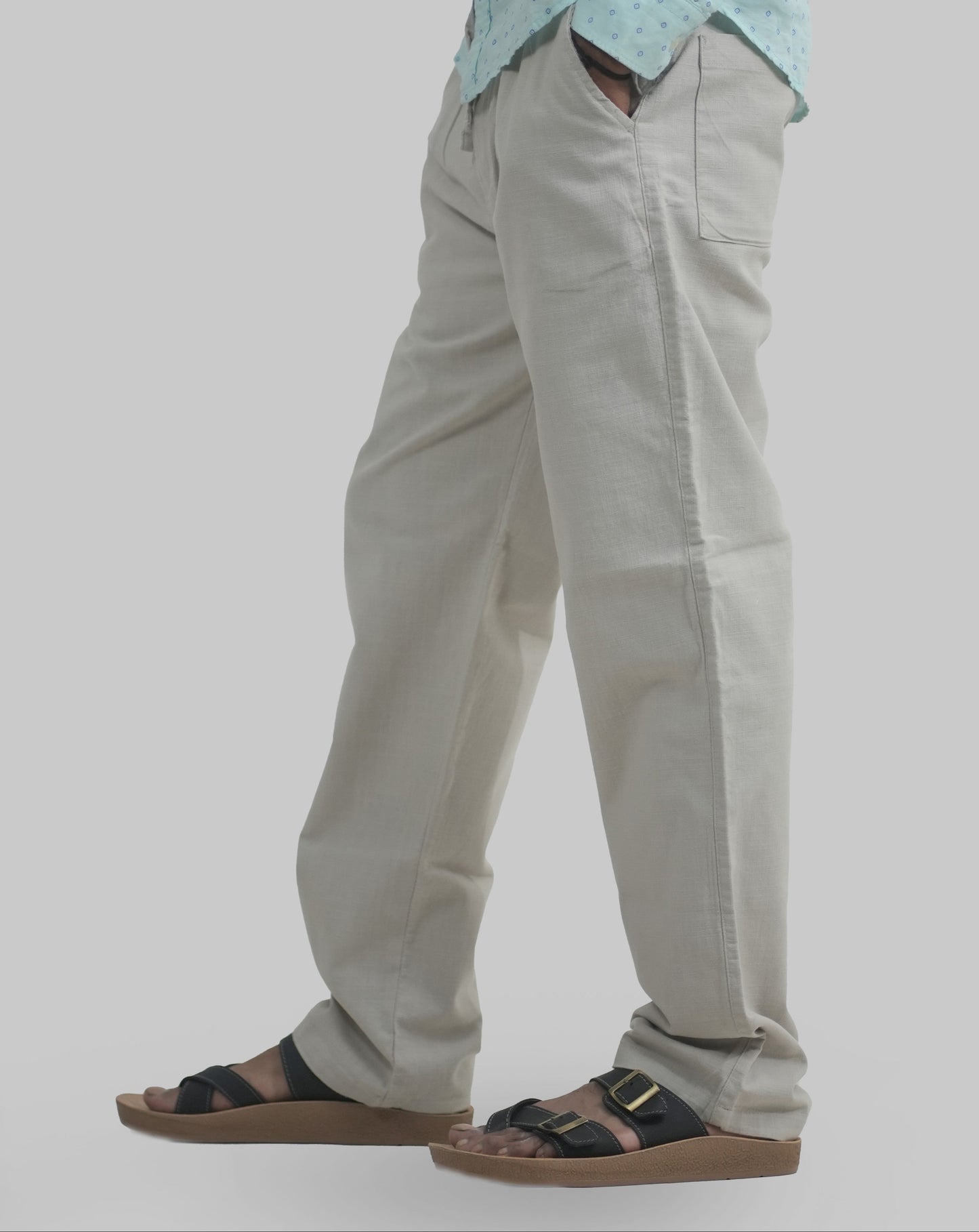 Men's Ash Grey Linen Trouser