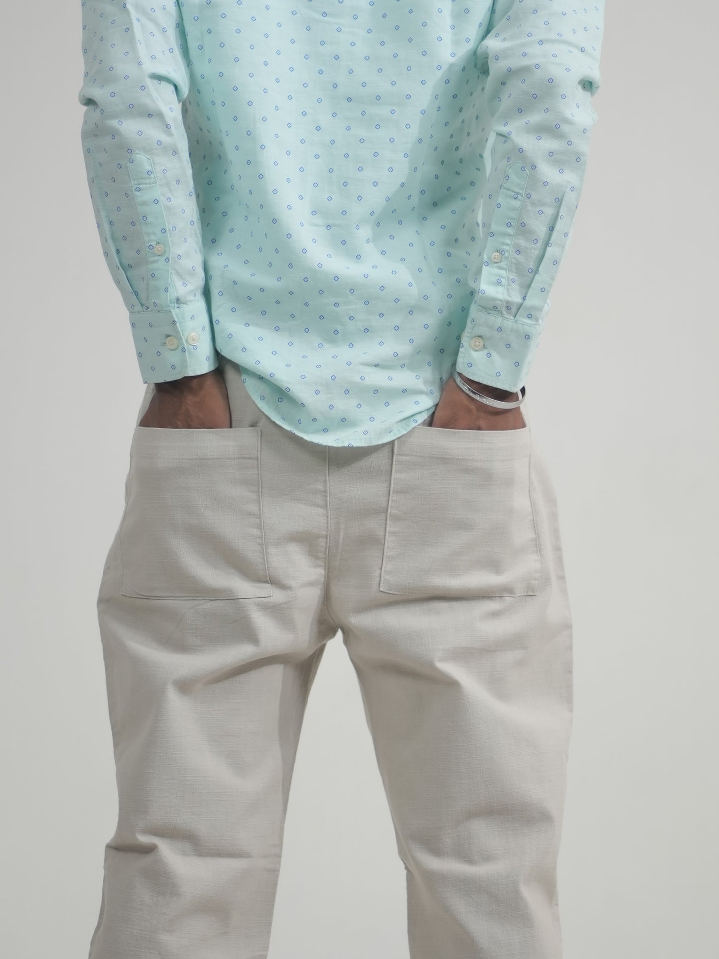 Men's Ash Grey Linen Trouser