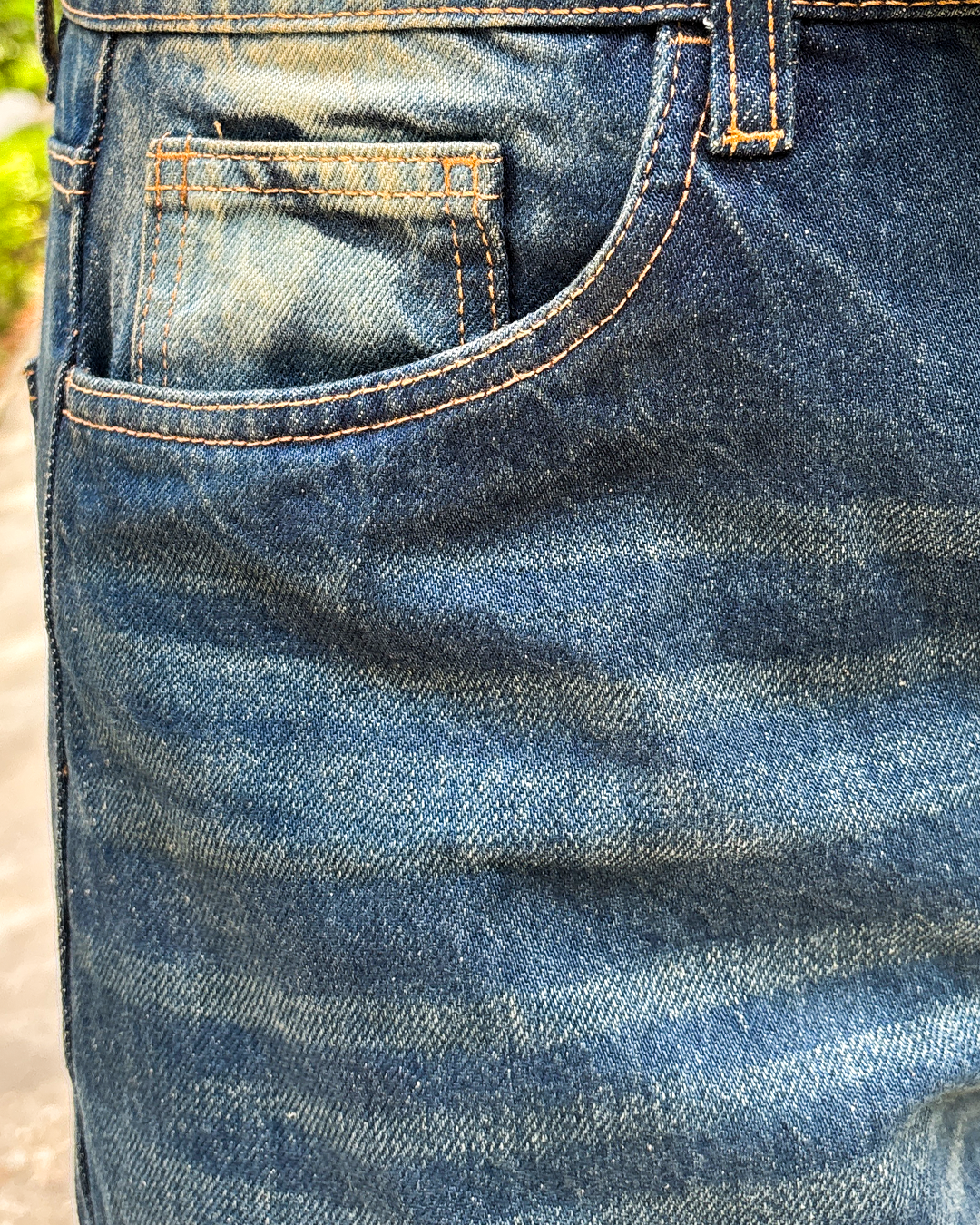 Men Wide Leg Baggy Jeans - Vintage Faded blue Wash