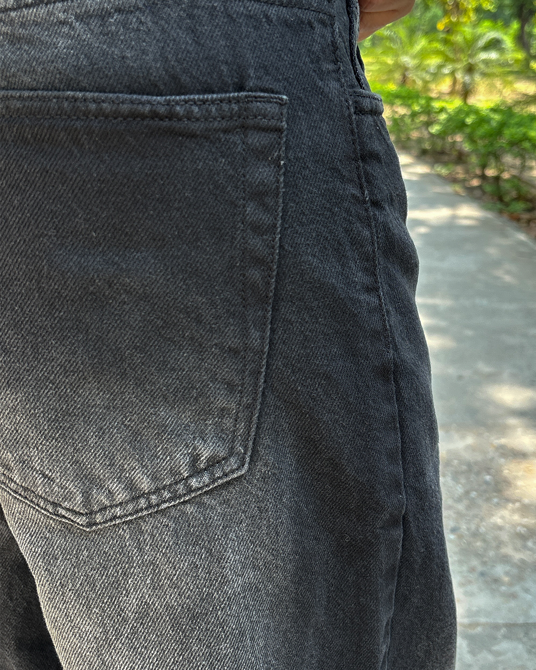 Men Wide Leg Baggy Jeans - Vintage Black Wash