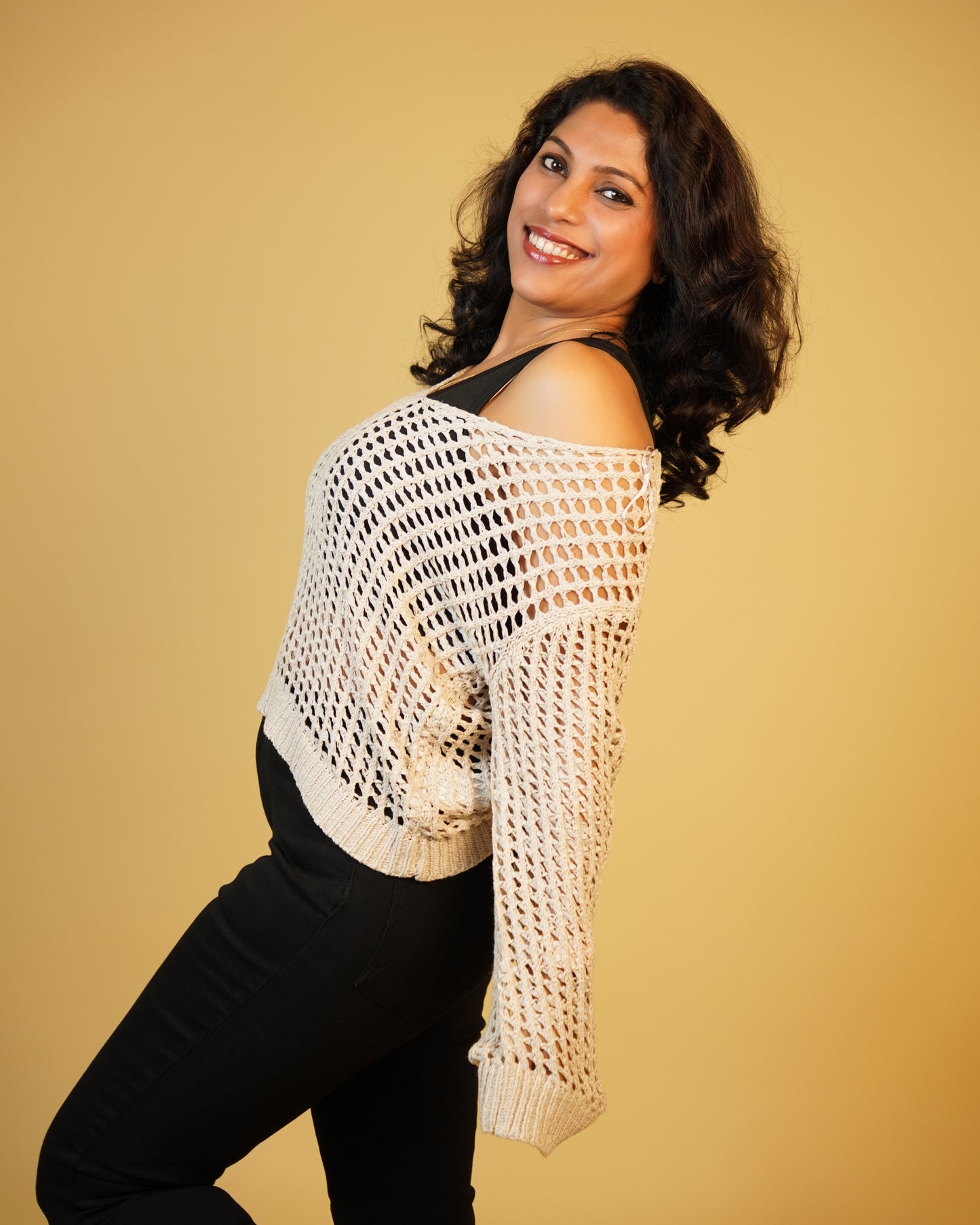 Womens See Through Cotton Crochet top