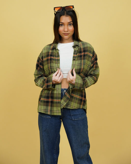 Womens Checked Shirt and Tank Top combo