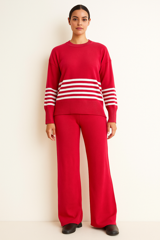 Women's Round Neck Pink CoordSet