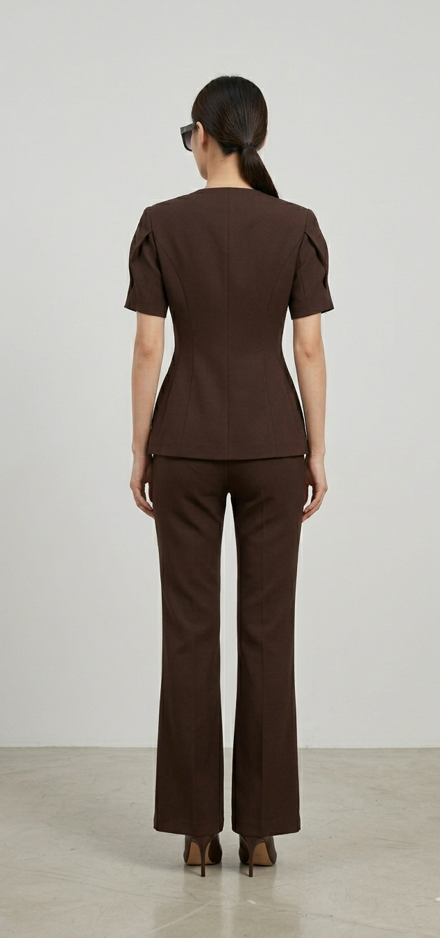 Women's Brown Half Sleeve Fre Size Co-ord Set