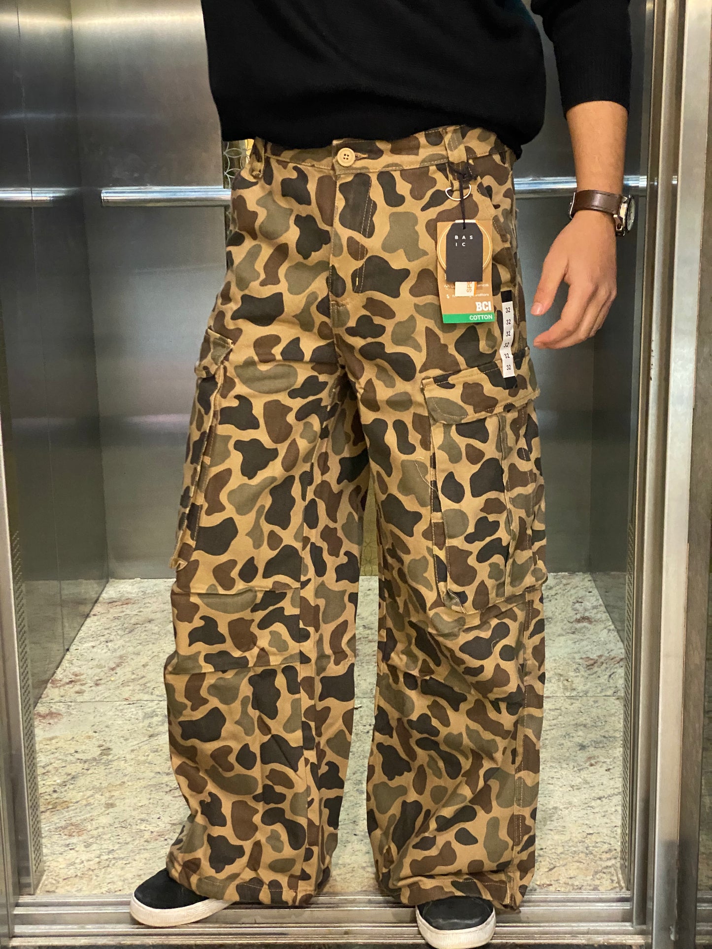 Vintage Hunter-Style Baggy Cargo Trousers