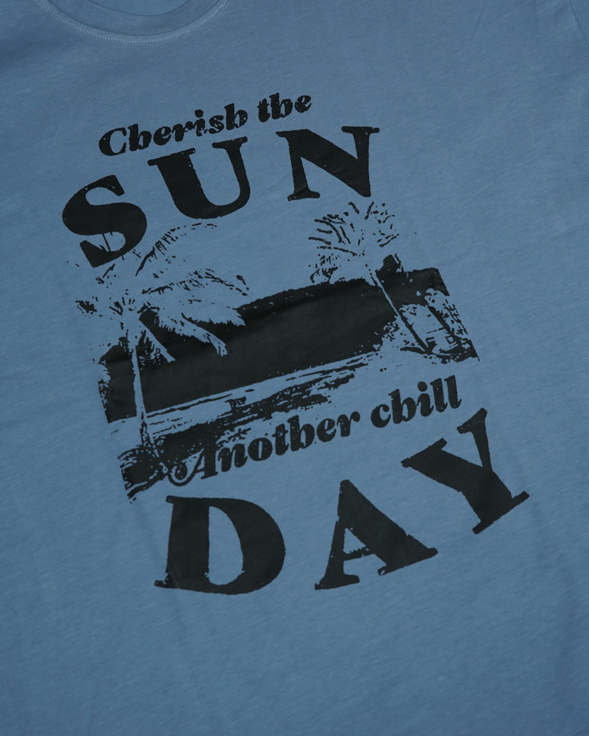 Womens Blue Oversized T-Shirt Print View