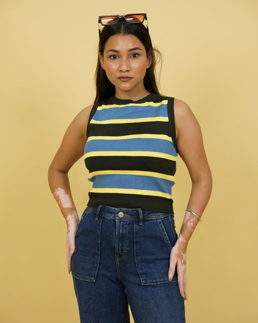 Women's MultiStrip Winter Tank Top Front View