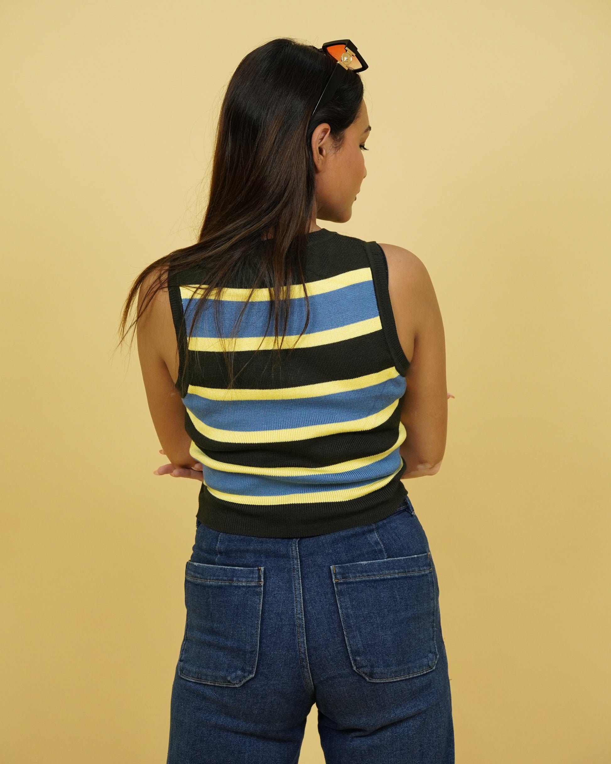 Women's MultiStrip Winter Tank Top Back View