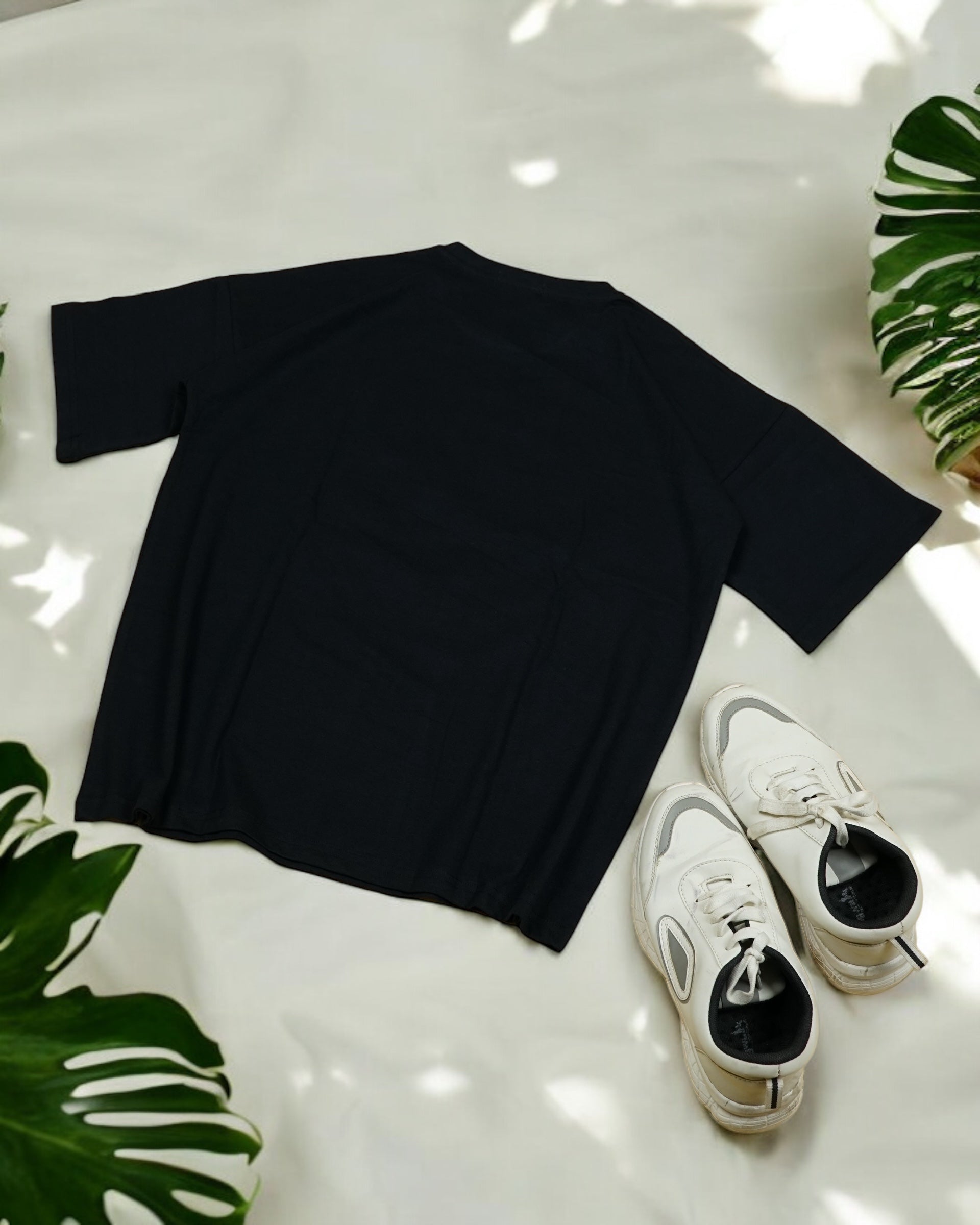 Womens Black Oversized T-Shirt Back View