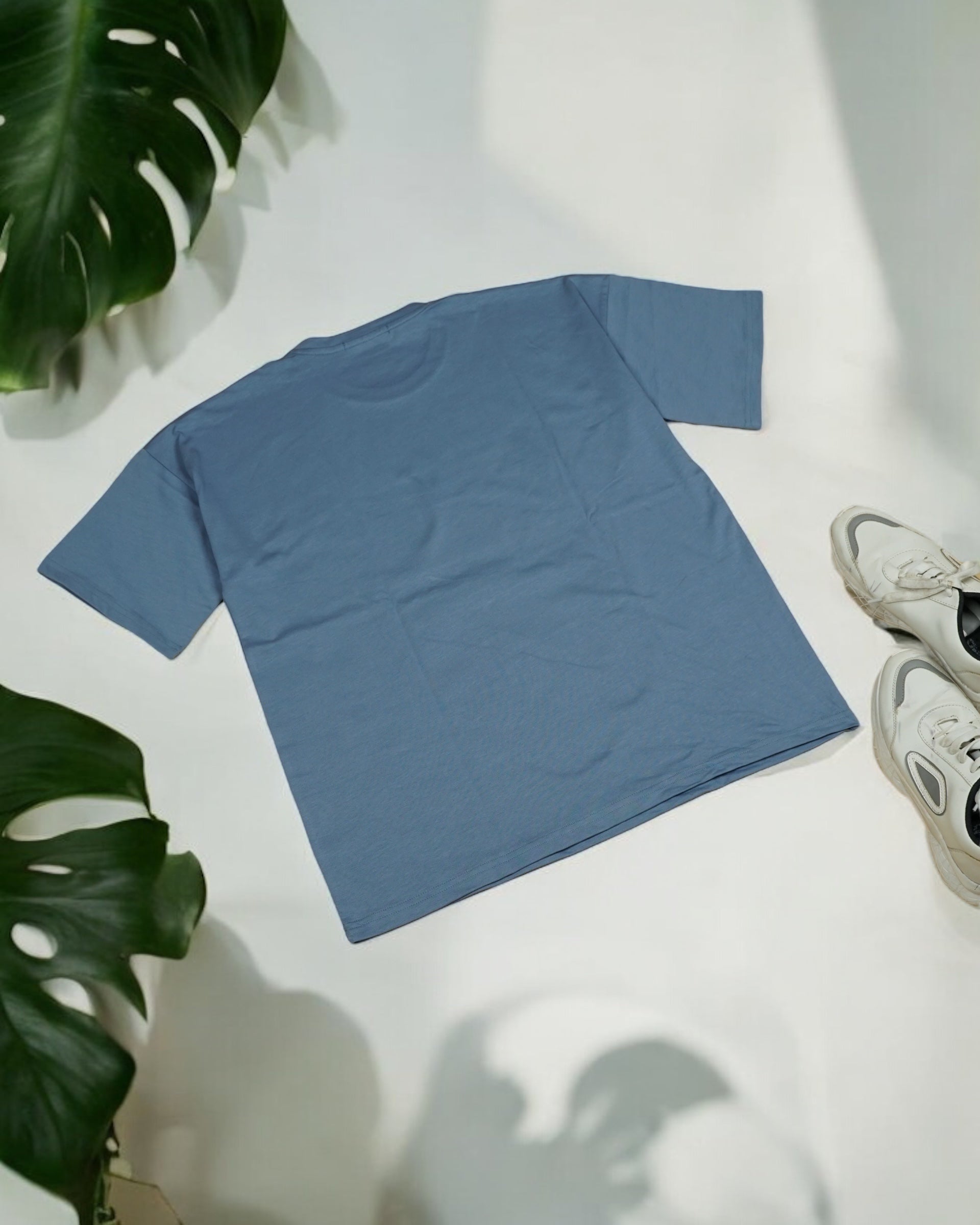 Womens Blue Oversized T-Shirt Back View