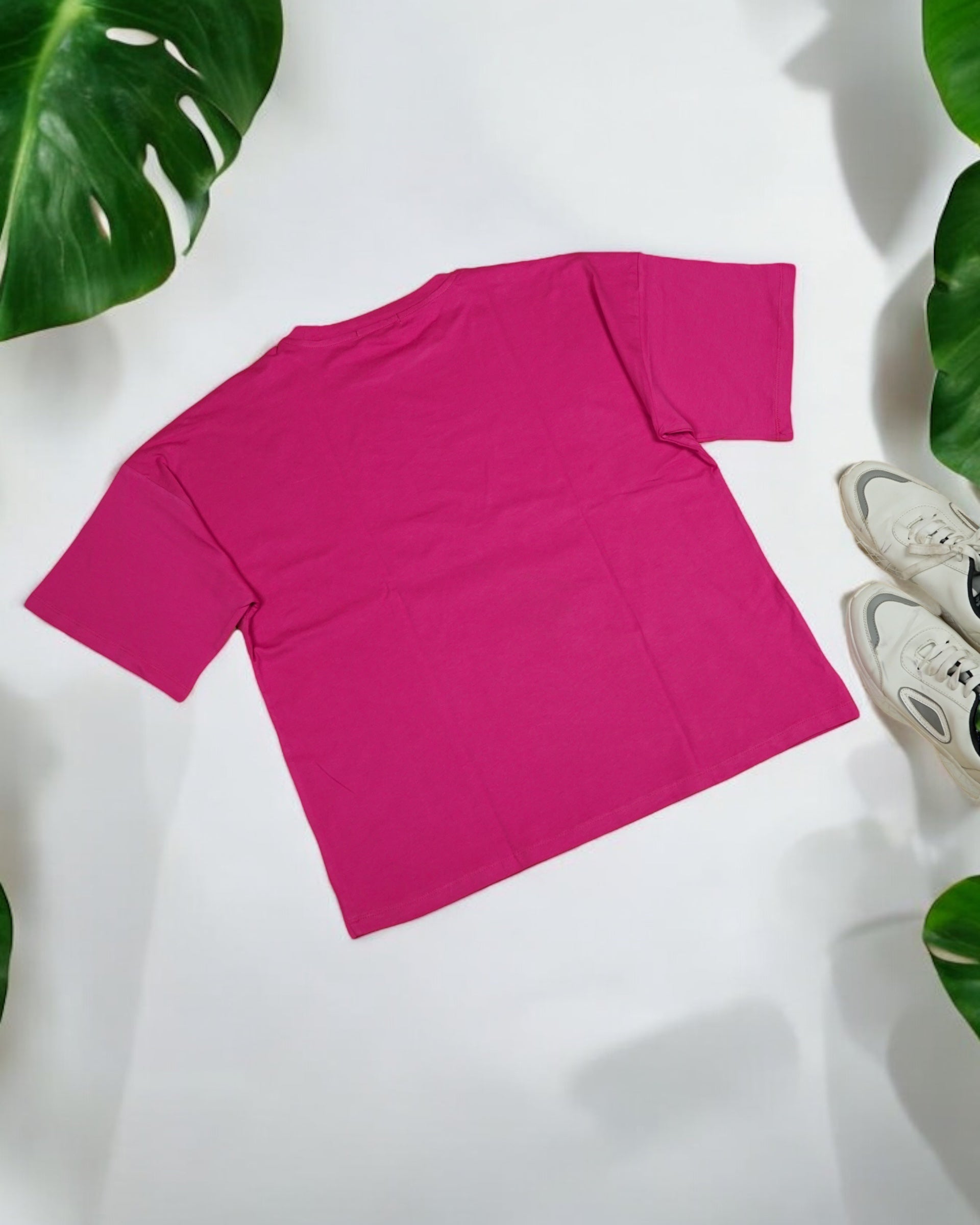 Womens Pink Oversized T-Shirt Back View