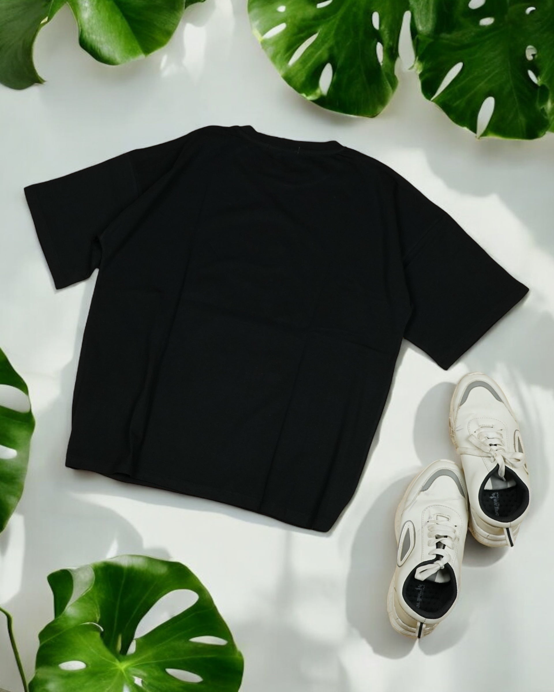 Womens Black Oversized T-Shirt Back View