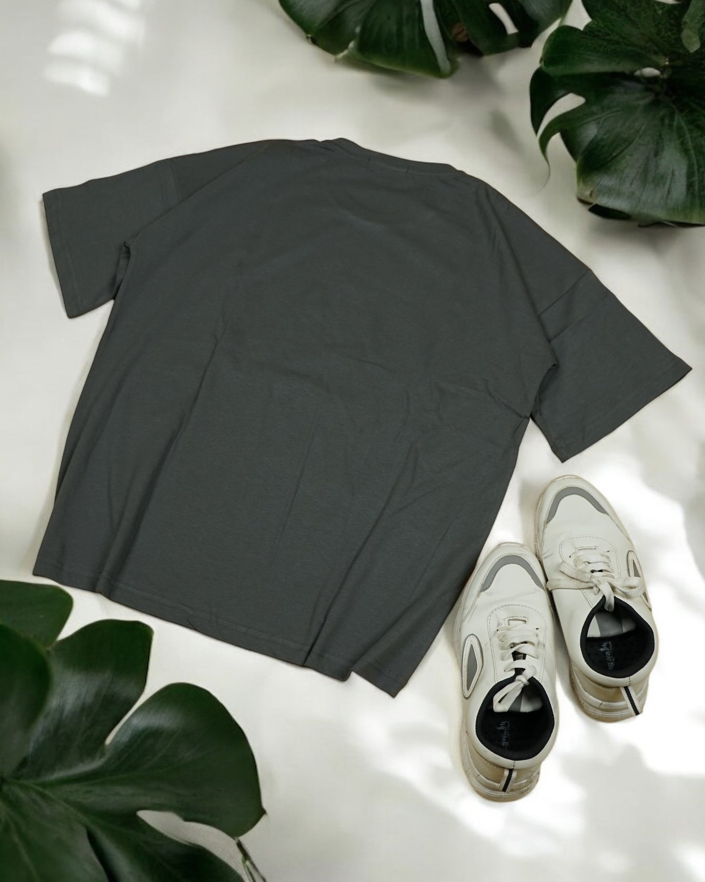 Womens Grey Oversized T-Shirt Back View