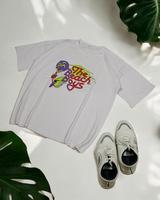 Womens White Oversized T-Shirt Front View