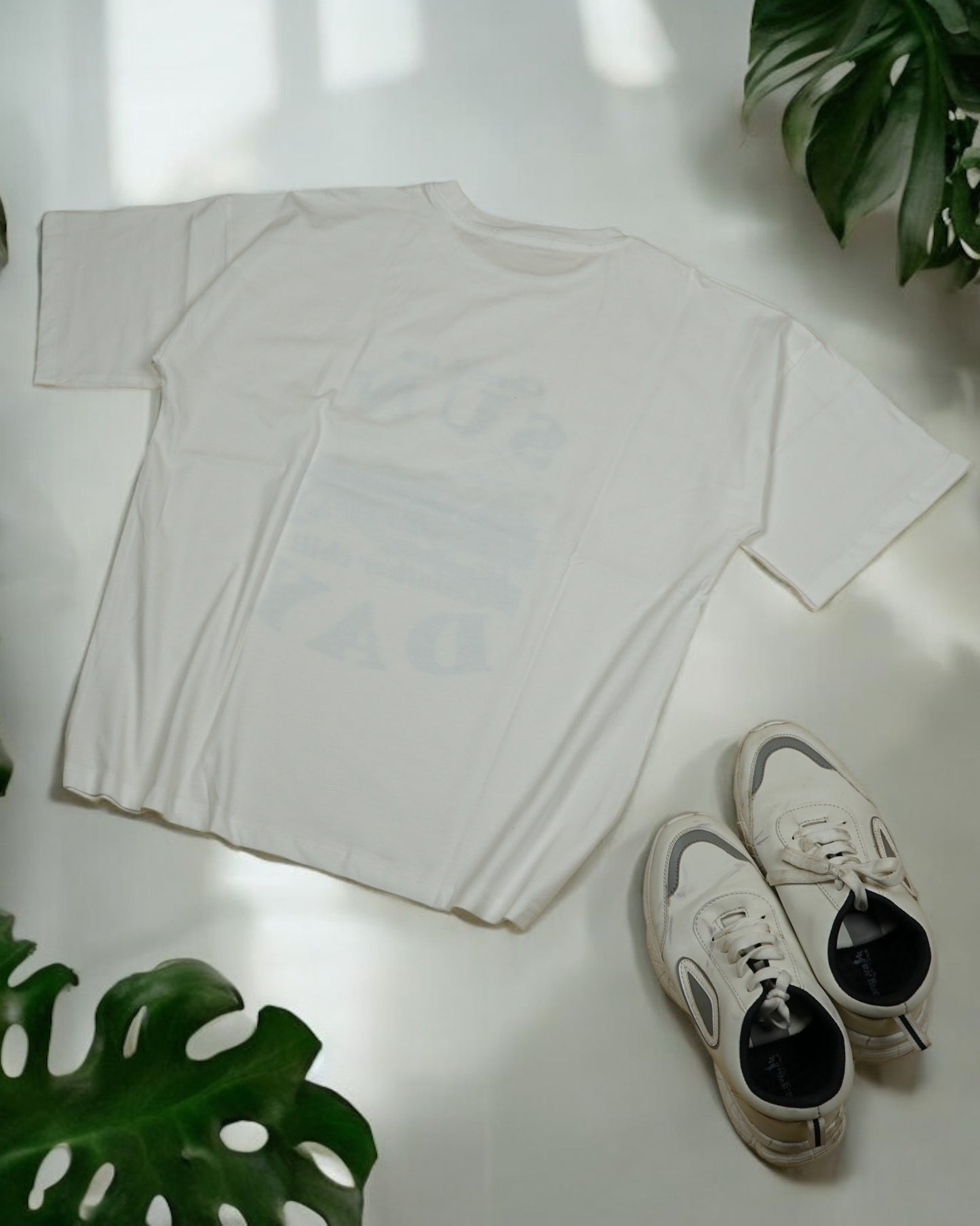 Womens White Oversized T-Shirt Back View