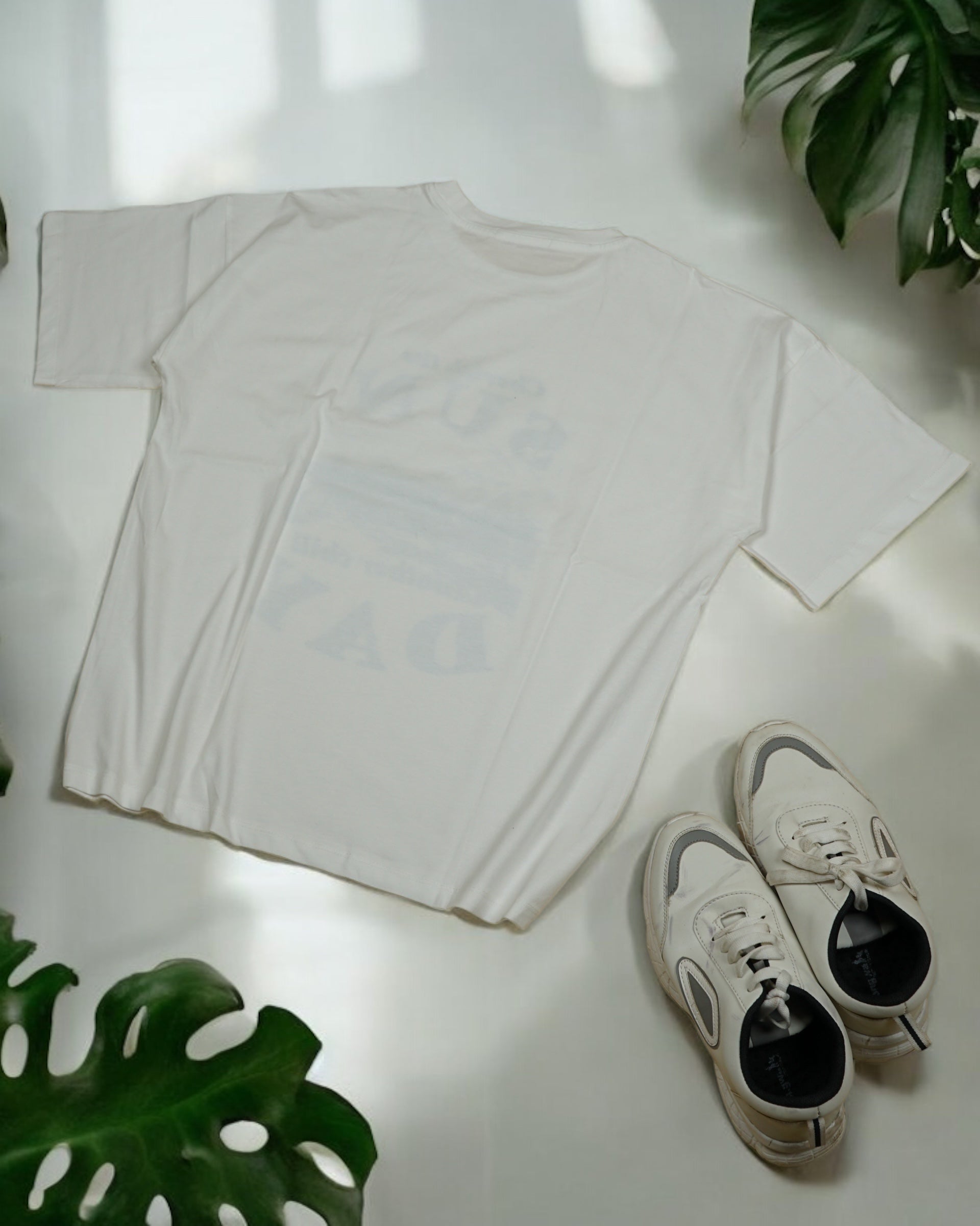 Womens White Oversized T-Shirt Back View