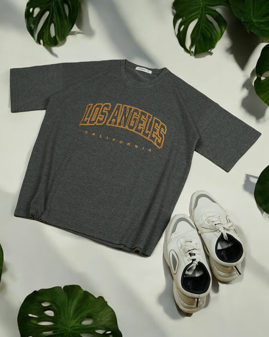 Womens Dark Grey Oversized T-Shirt Front View