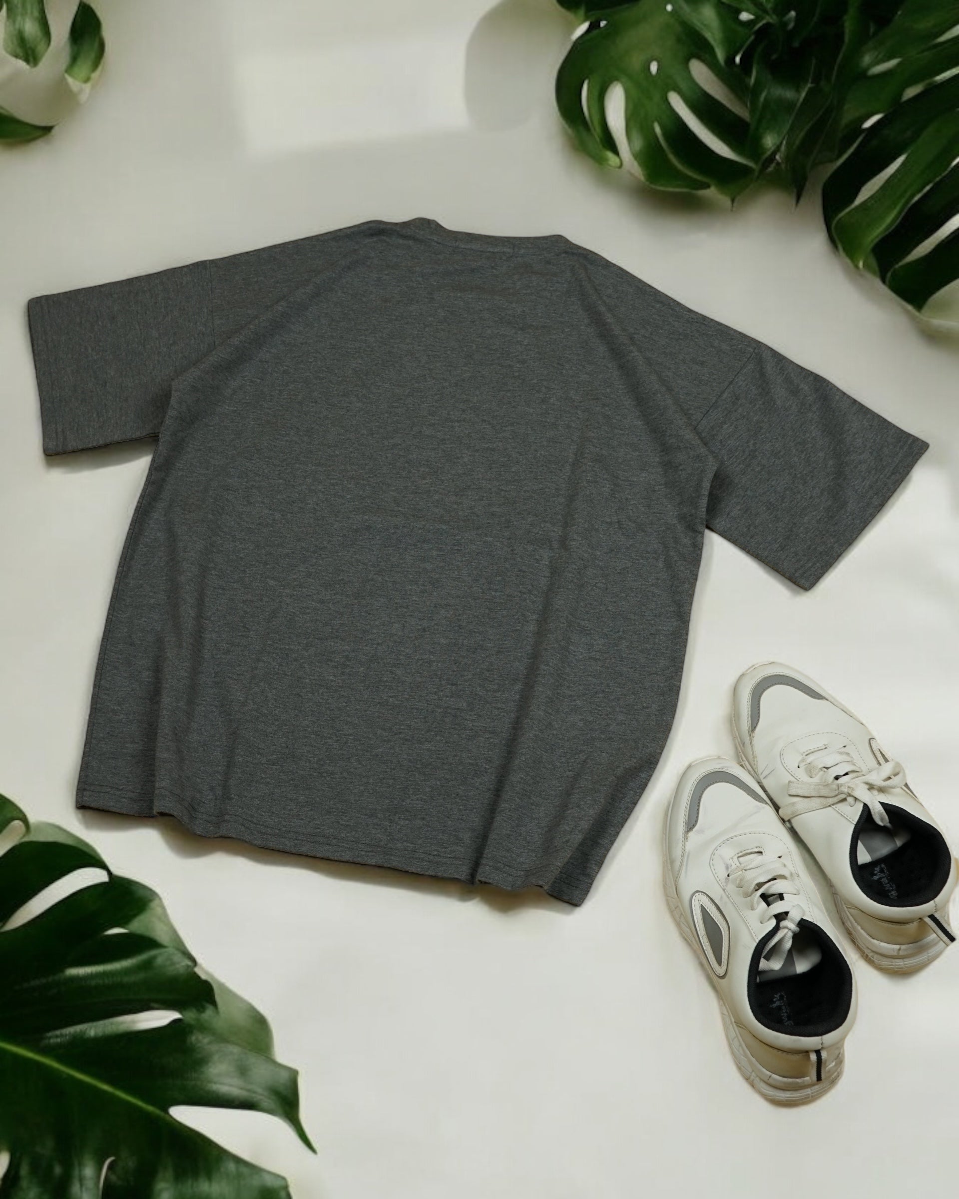 Womens Dark Grey Oversized T-Shirt Back View
