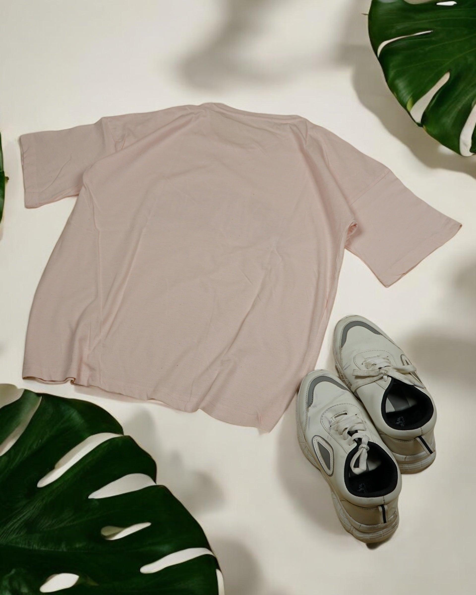 Womens Pink Oversized T-Shirt Back View