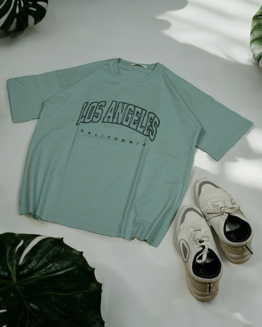 Womens Green Oversized T-Shirt Front View