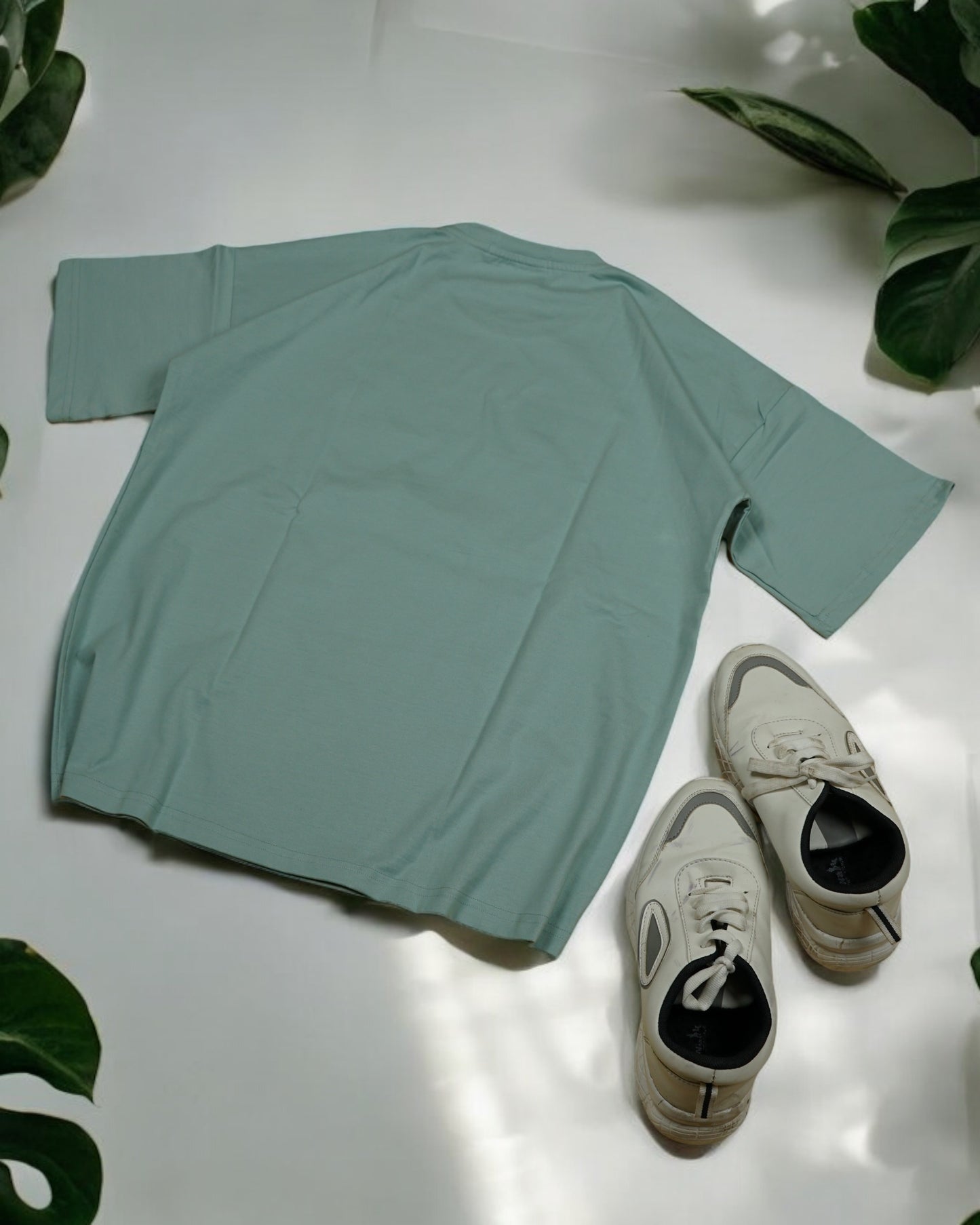 Womens Green Oversized T-Shirt back View