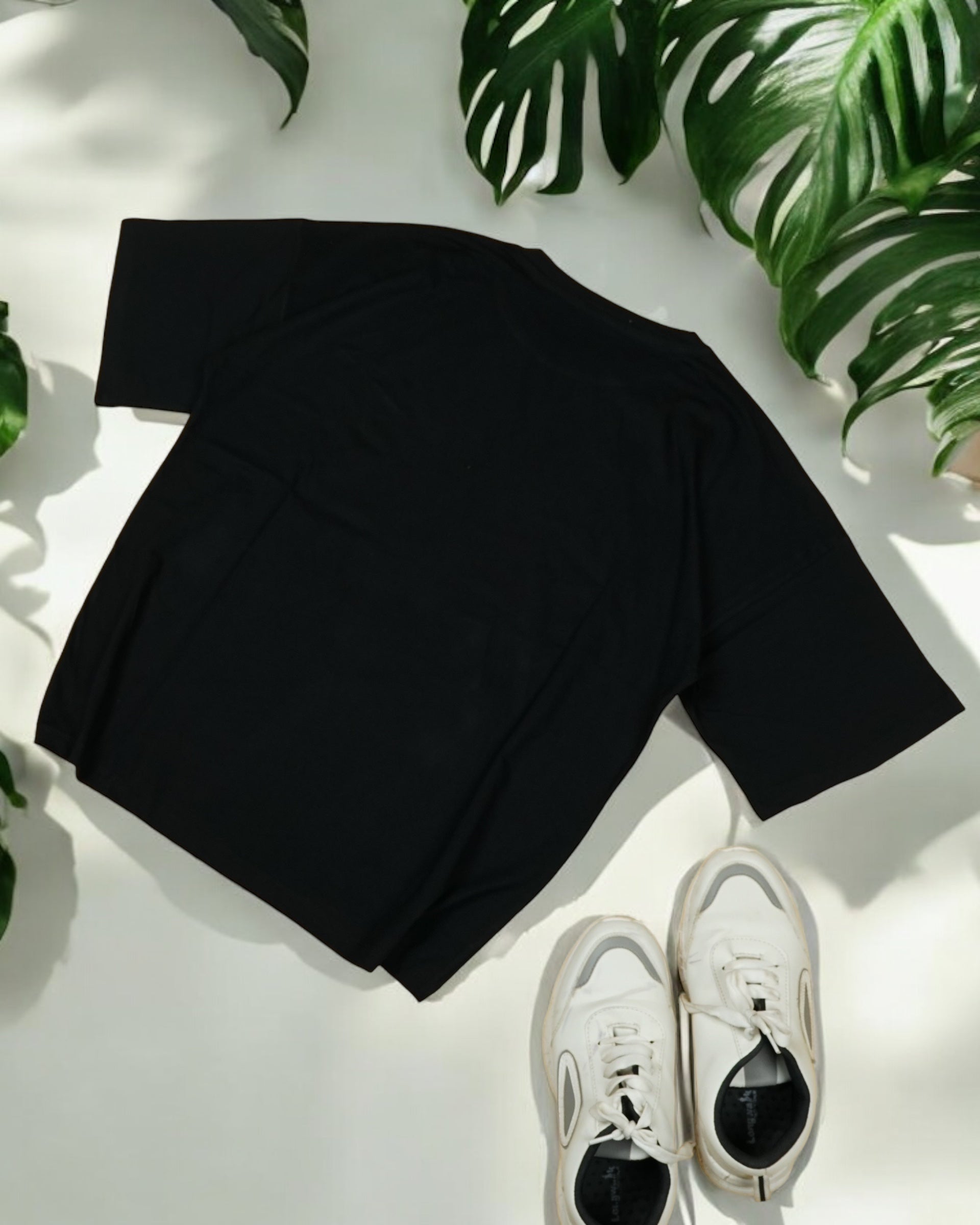 Womens Black Oversized T-Shirt Back View