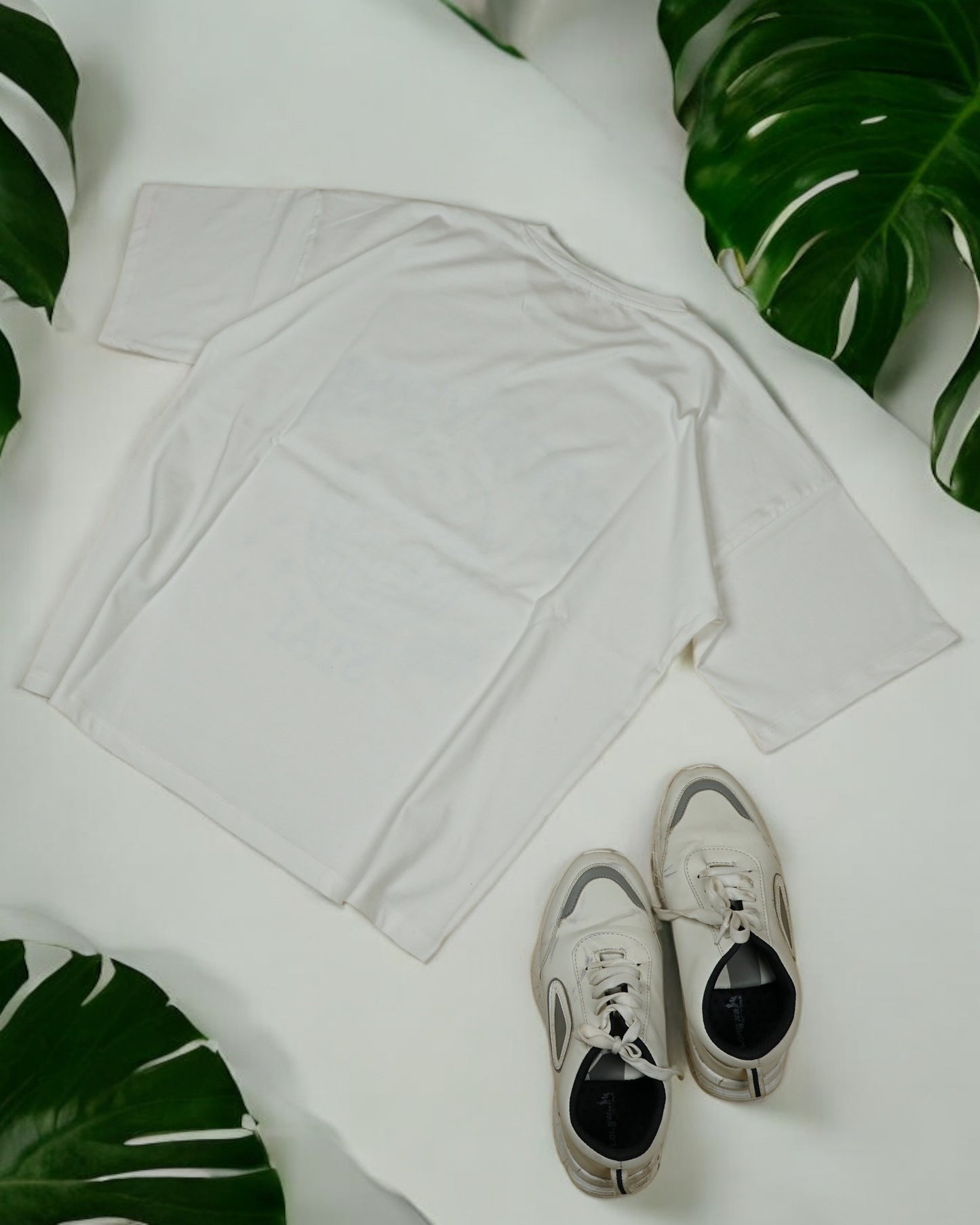 Womens White Oversized T-Shirt Back View