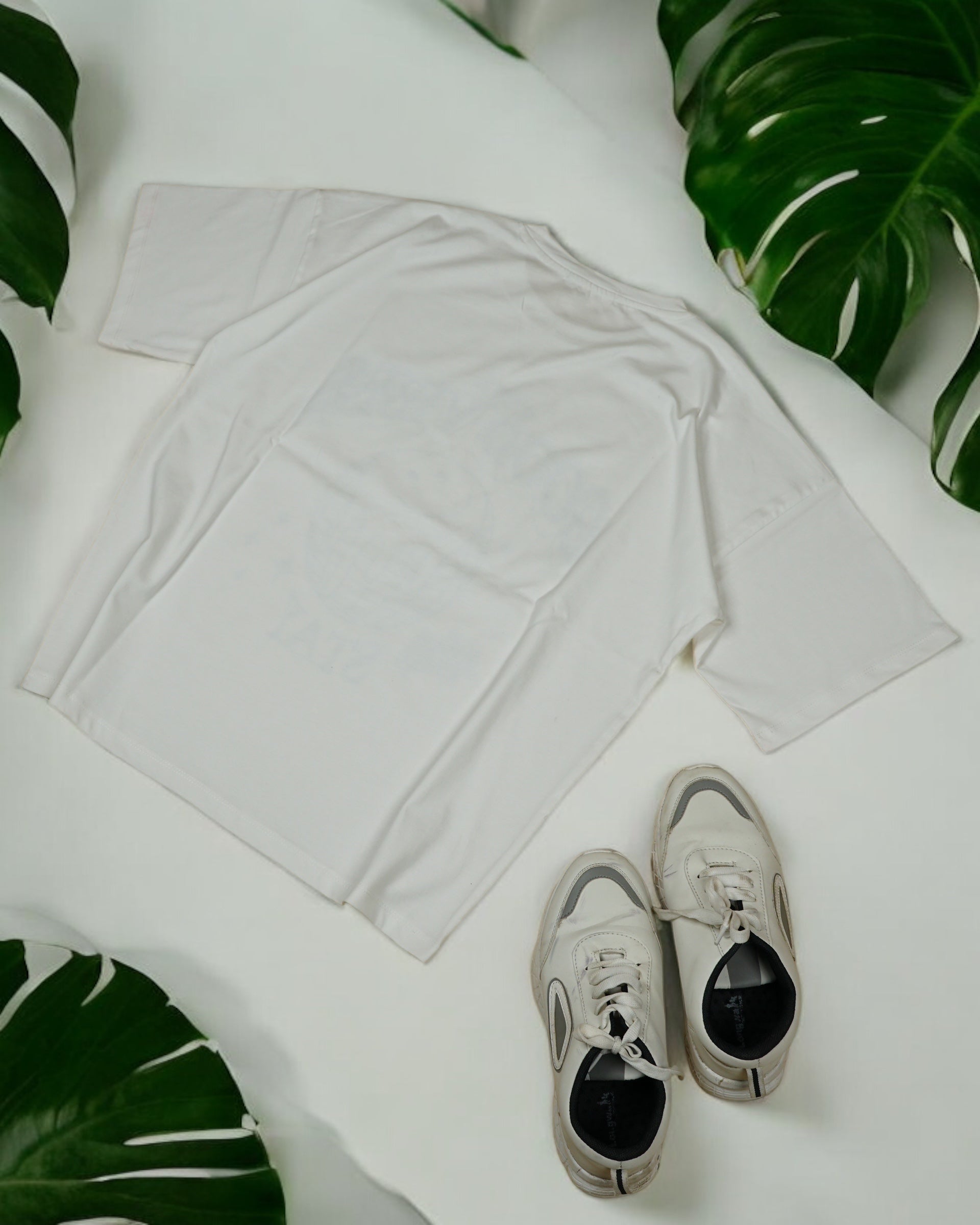 Womens White Oversized T-Shirt Back View