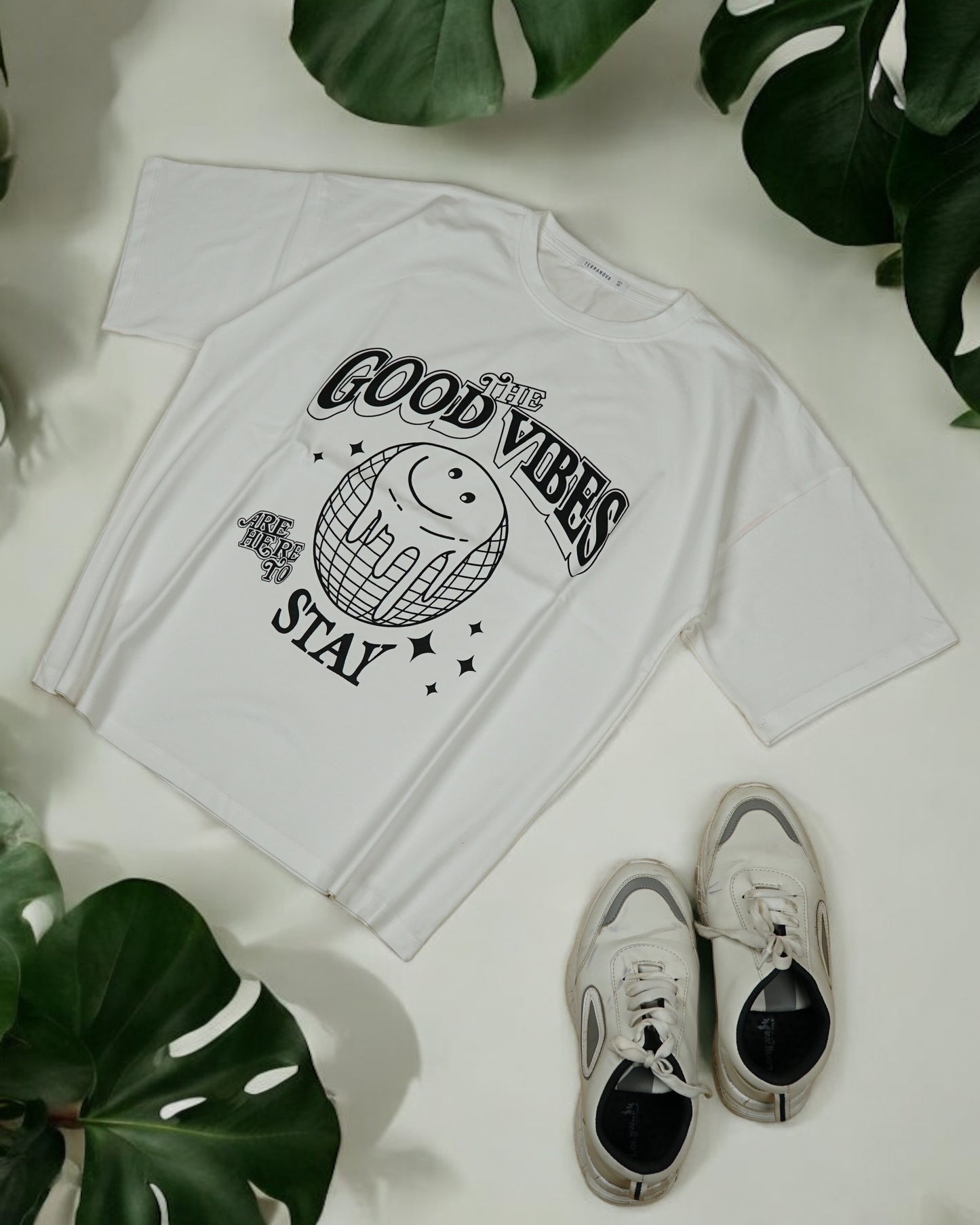 Womens White Oversized T-Shirt Front View