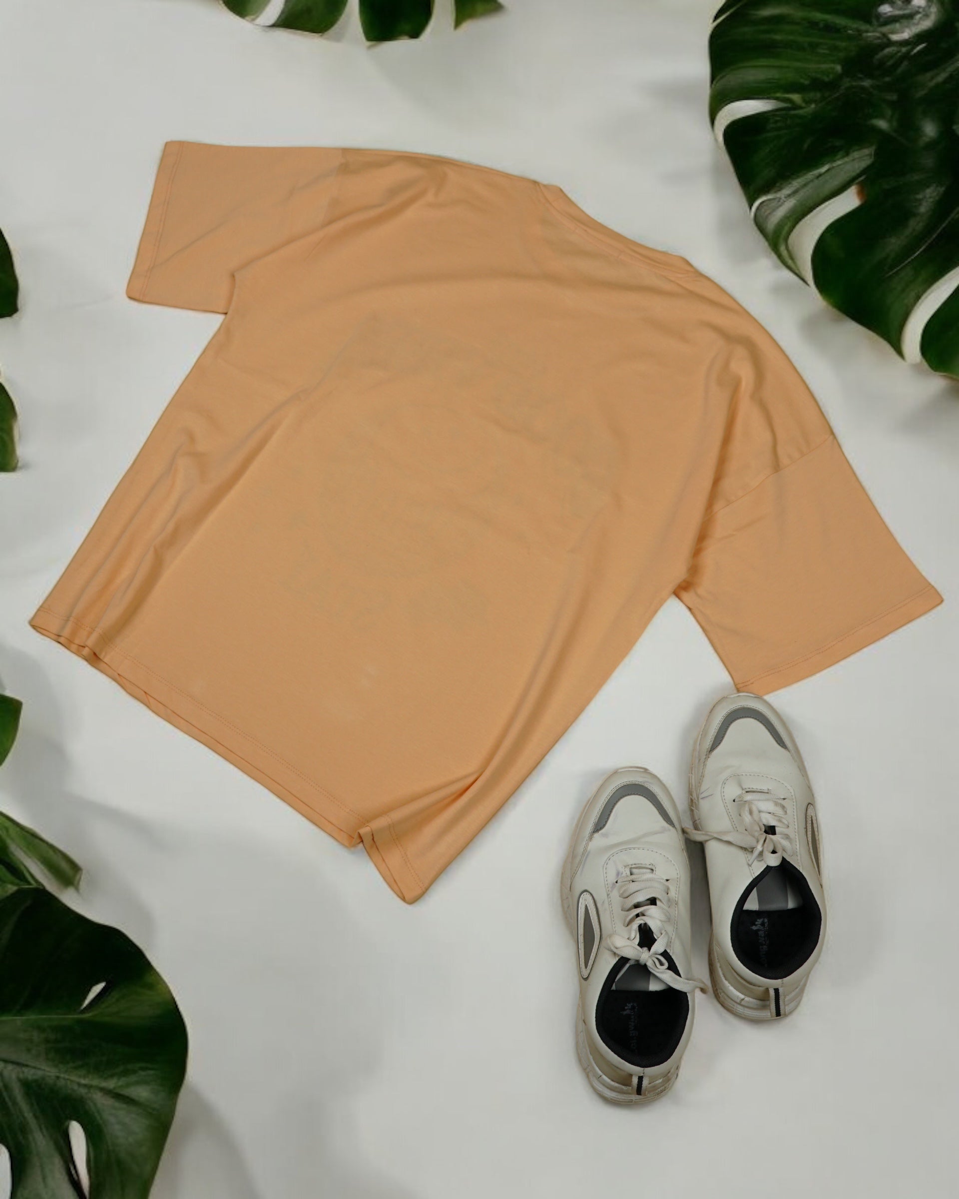 Womens Peach Oversized T-Shirt Back View