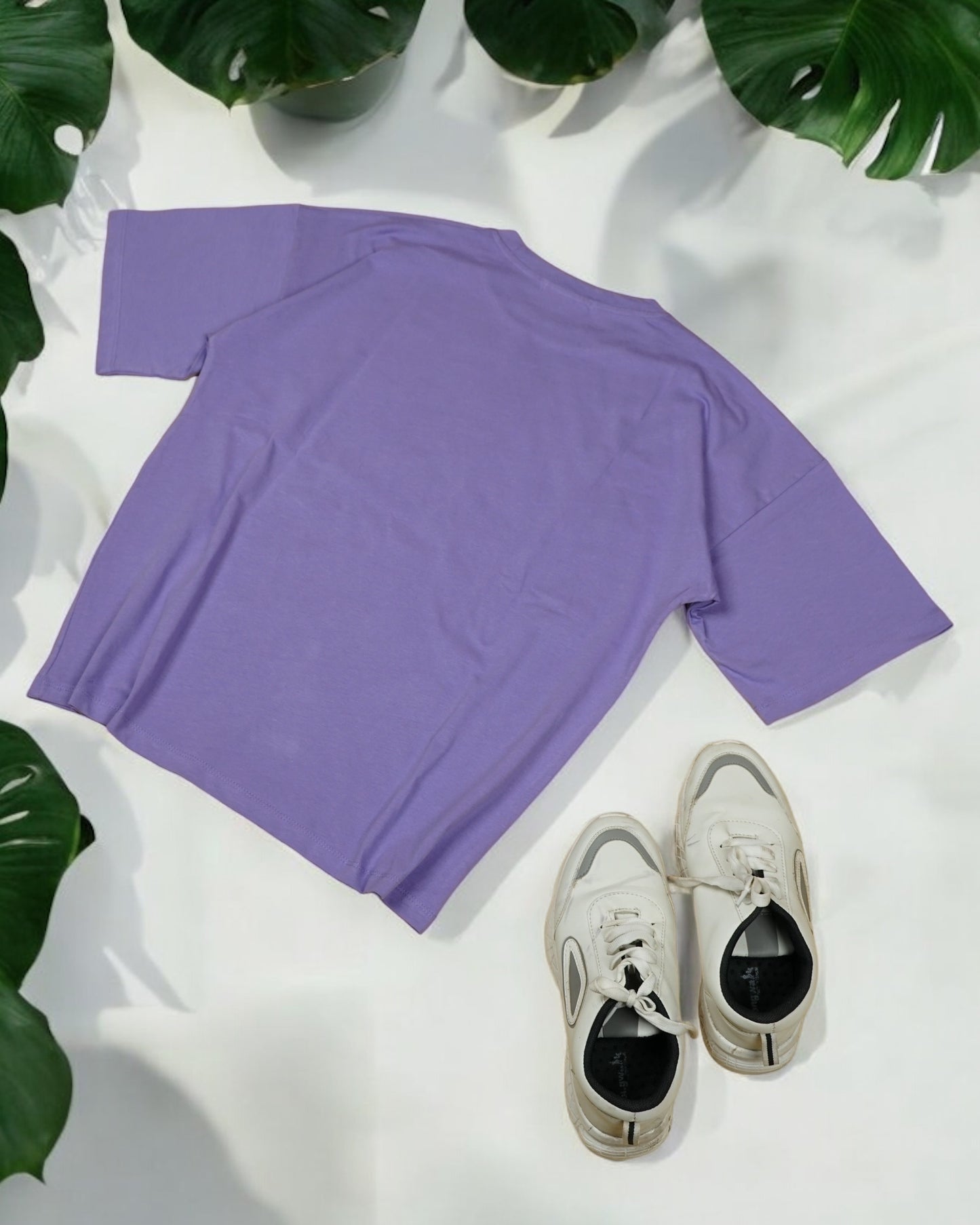 Womens Purple Oversized T-Shirt Back View