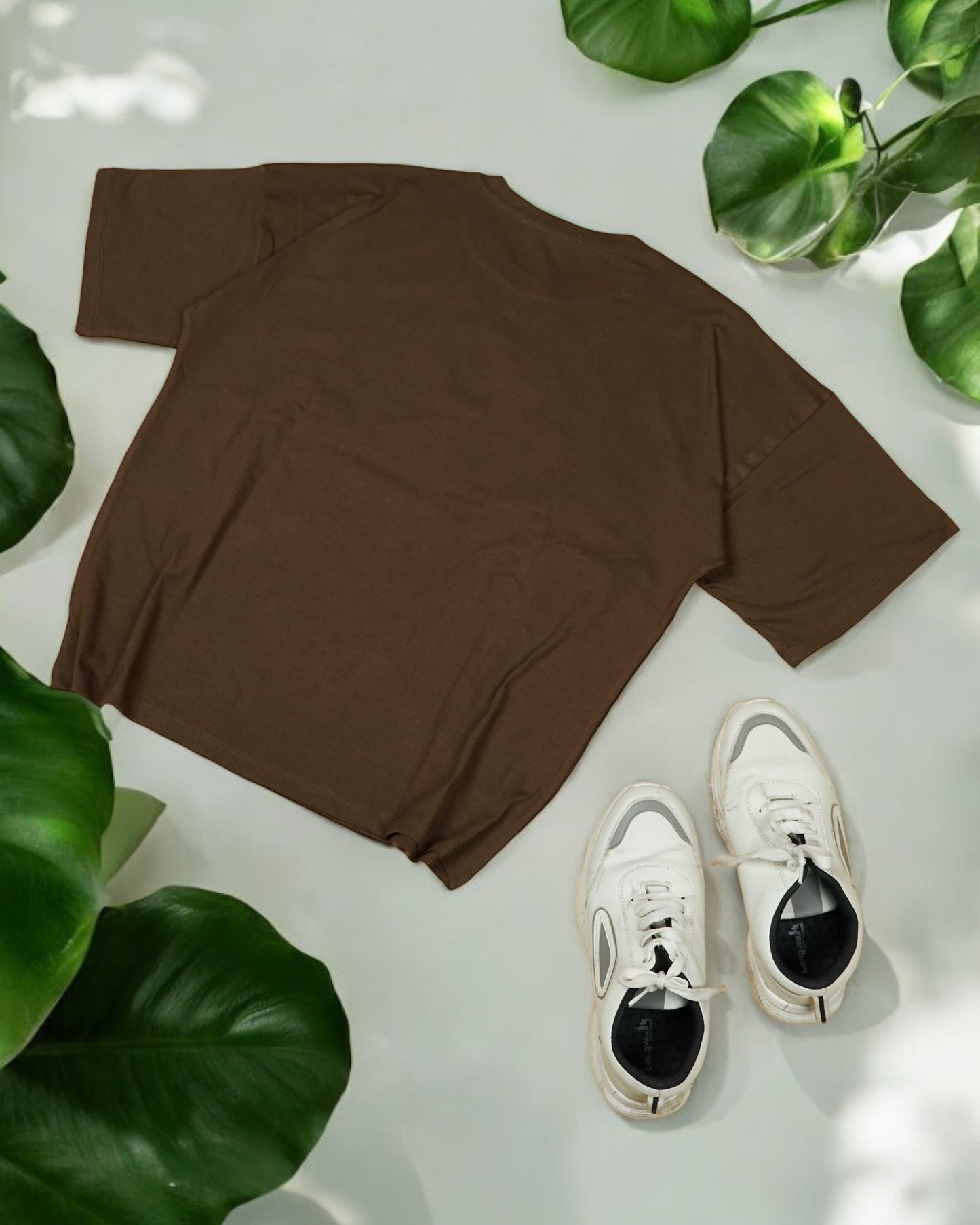 Womens Brown Oversized T-Shirt Back View