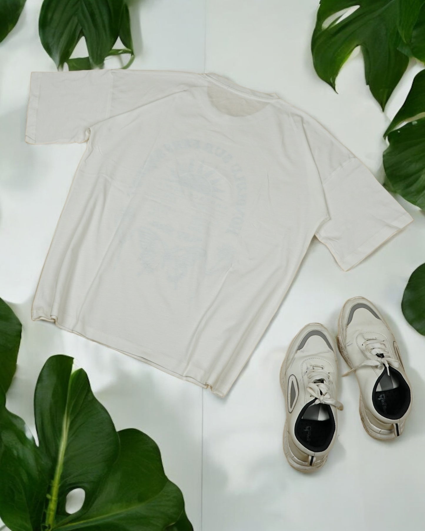Womens White Oversized T-Shirt Back View