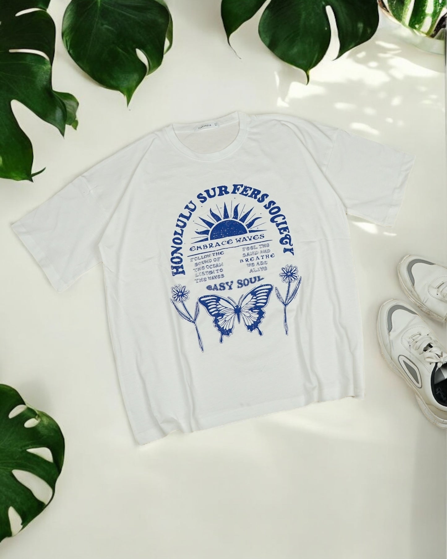 Womens White Oversized T-Shirt Front View