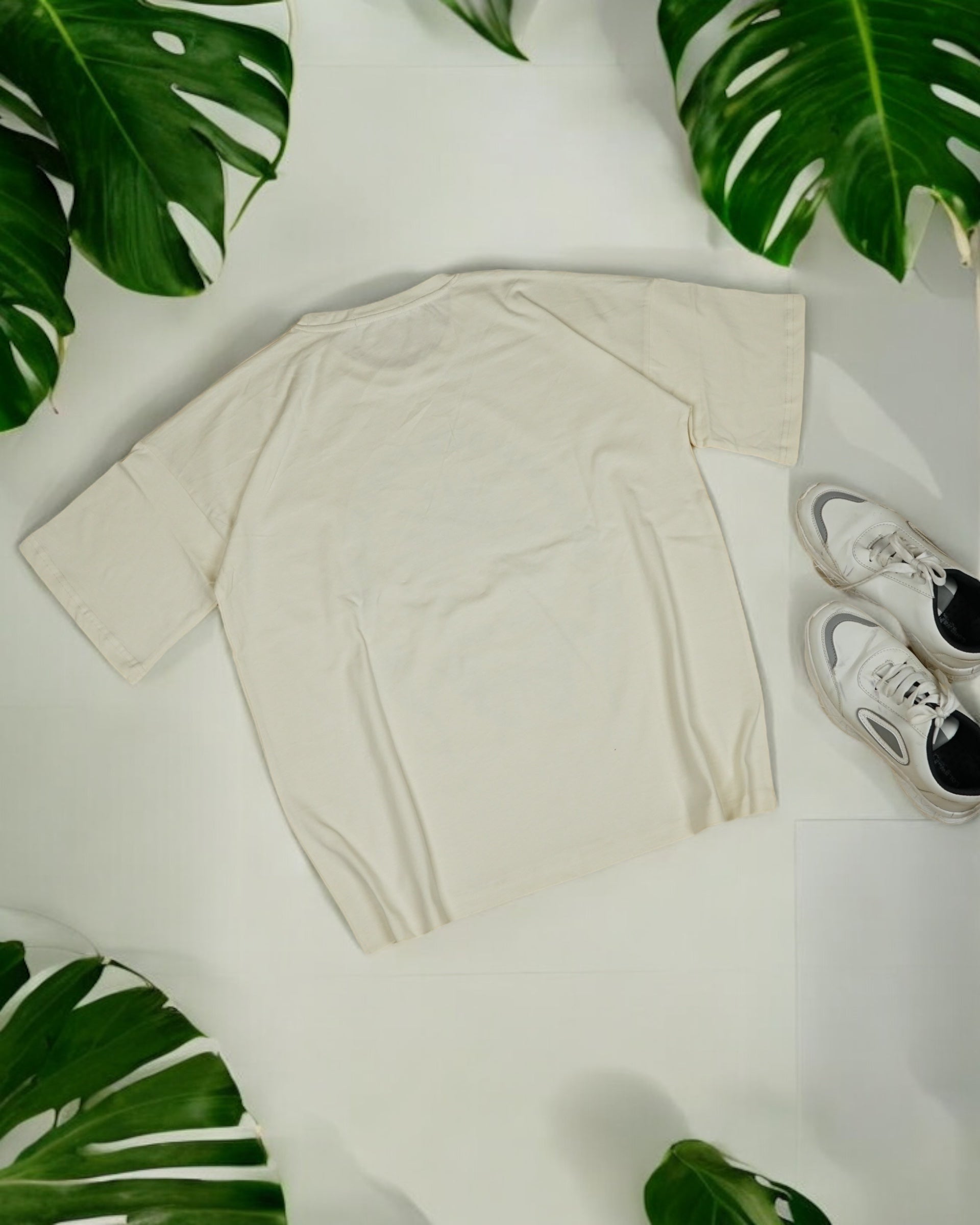 Womens Light Grey Oversized T-Shirt Back View