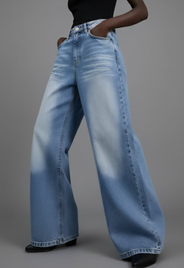 Women's Super Baggy Wide Leg Light Blue Jean
