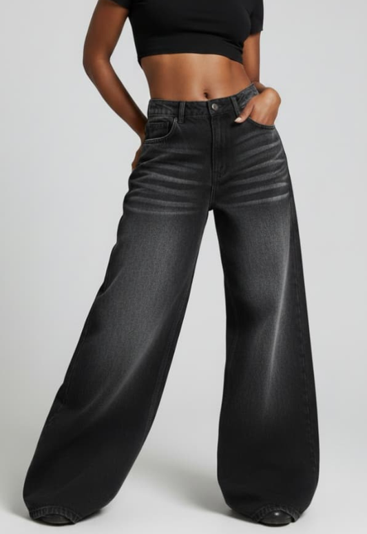 Women's Super Baggy Wide Leg Grey Jean
