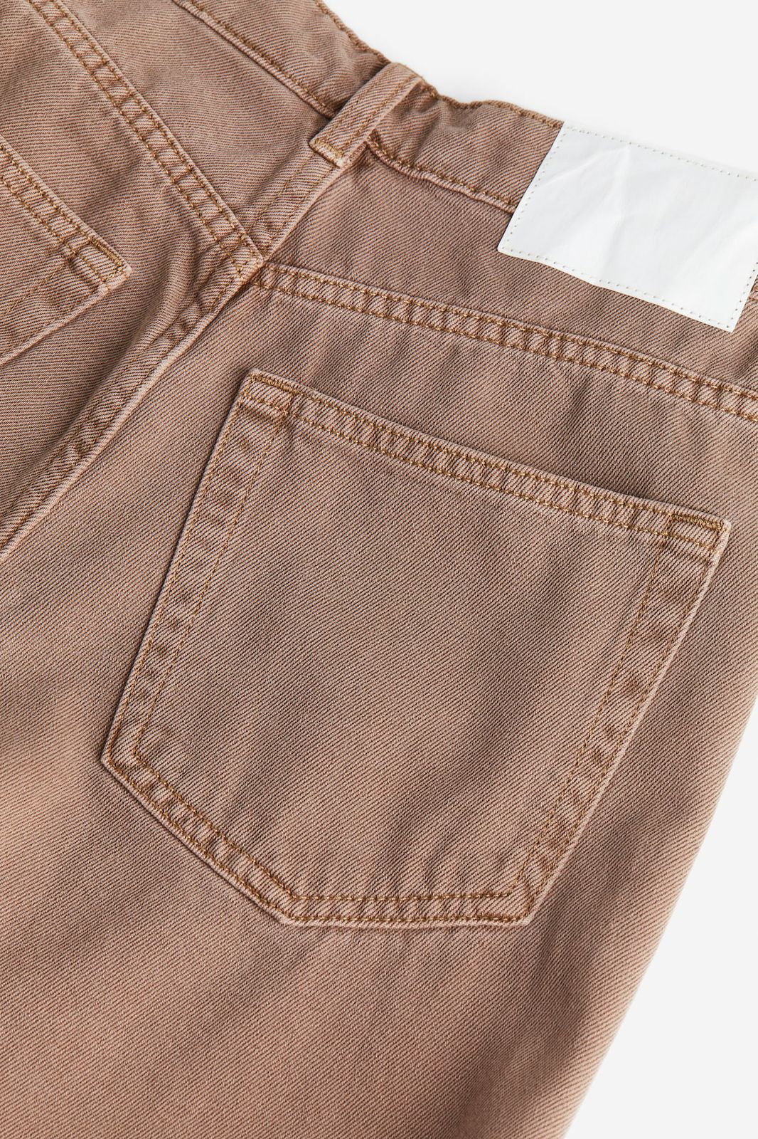 Women Brown Wide High Jeans Back View
